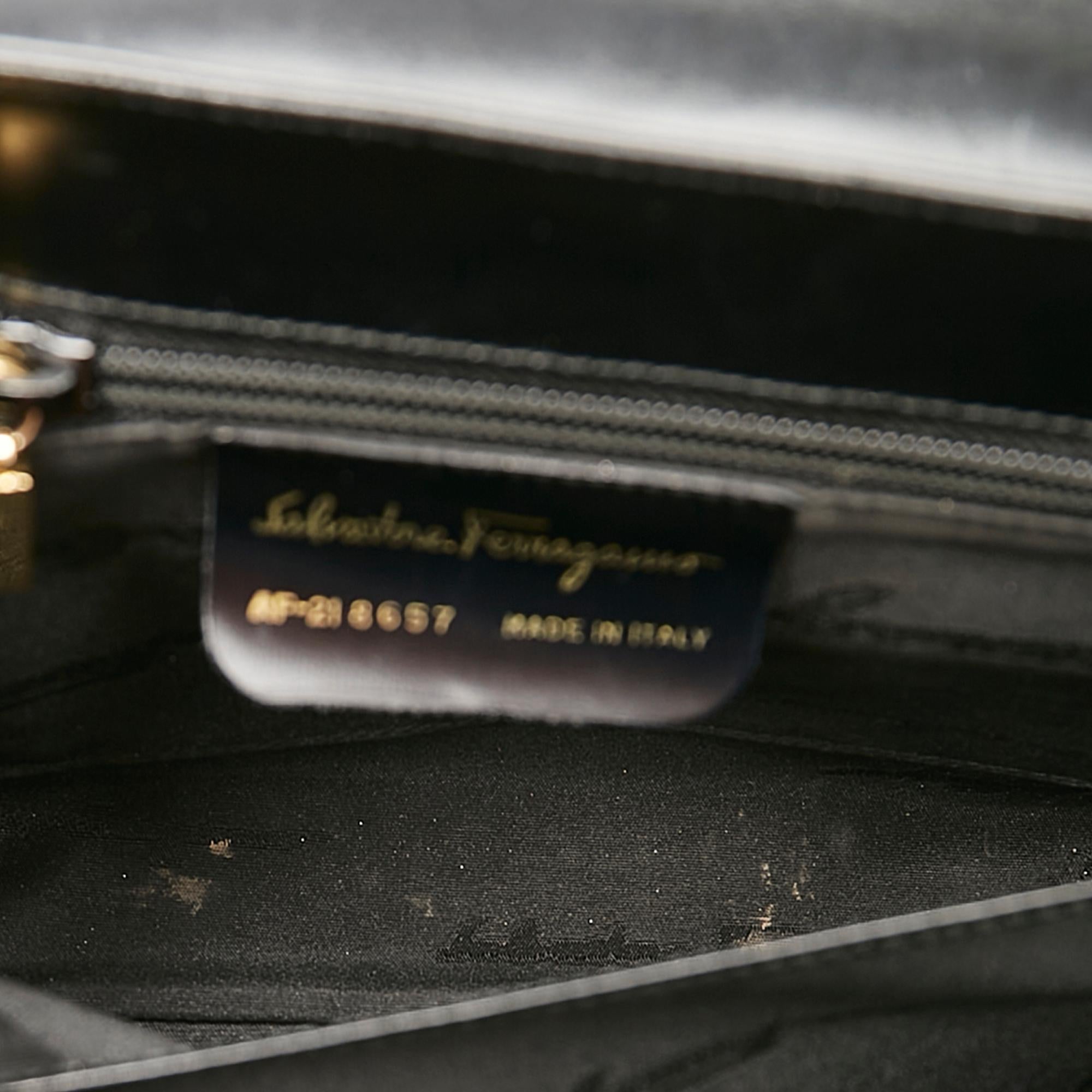 Salvatore Ferragamo Gancini Leather Satchel (SHG-31567)