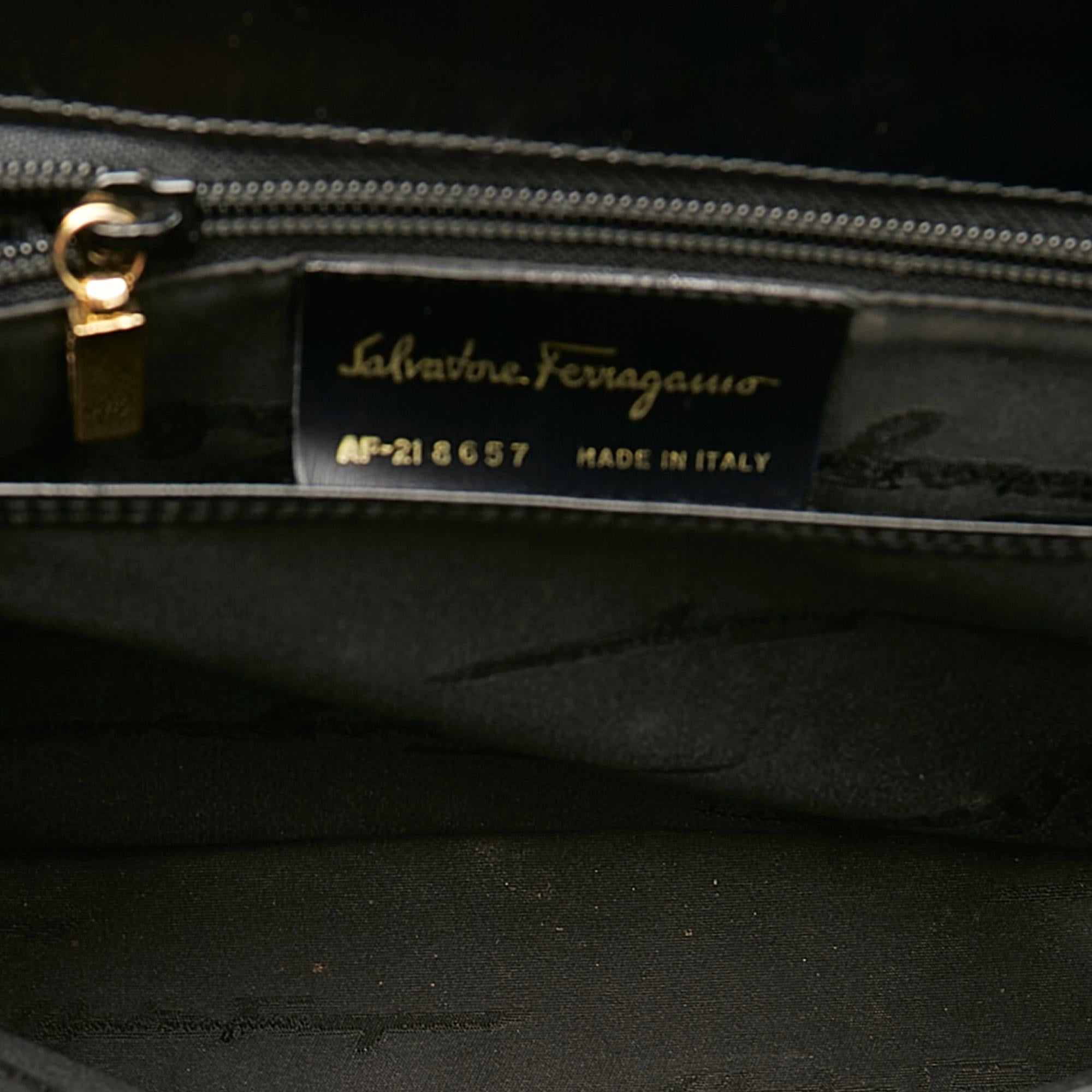 Salvatore Ferragamo Gancini Leather Satchel (SHG-31567)