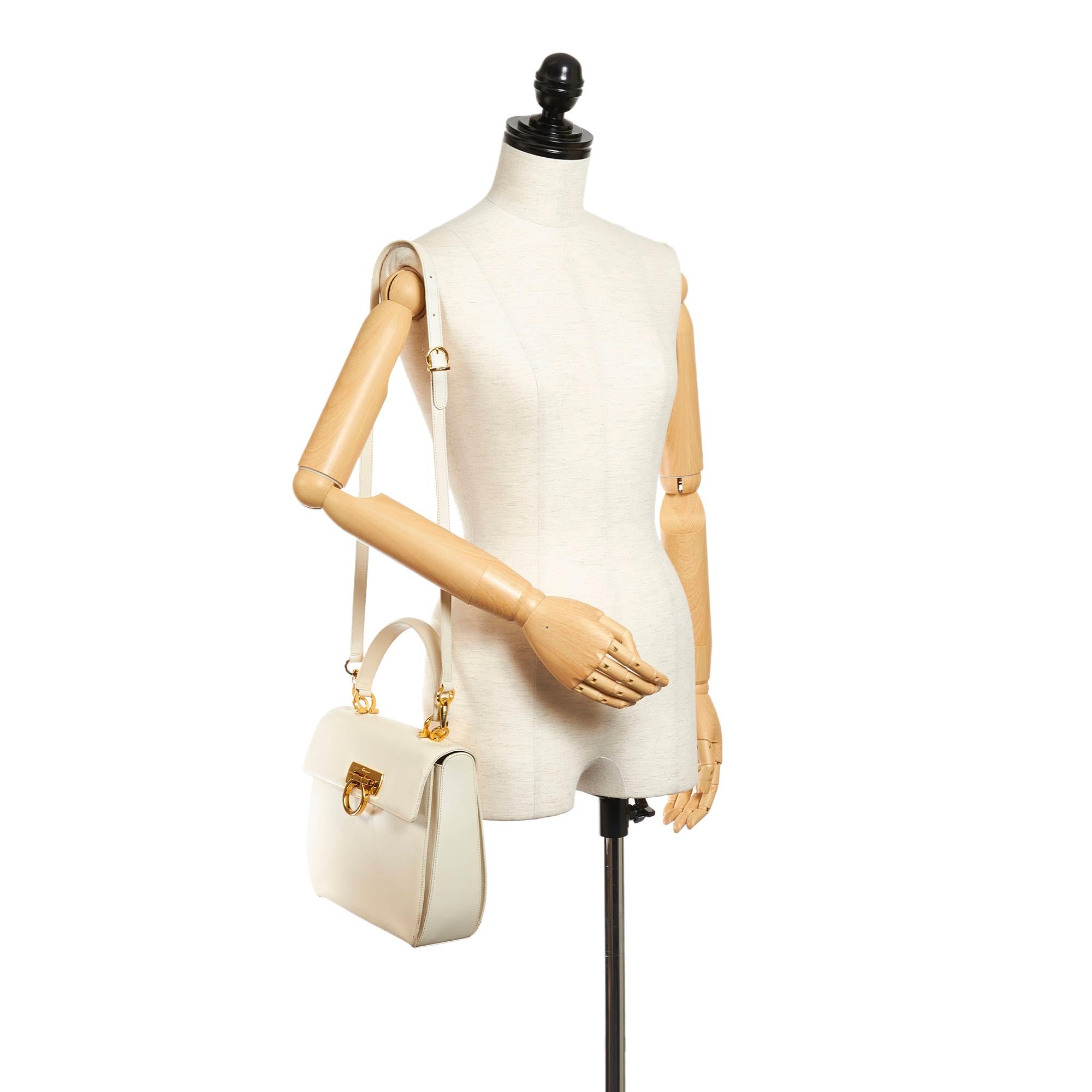 Salvatore Ferragamo Gancini Leather Satchel (SHG-27777)