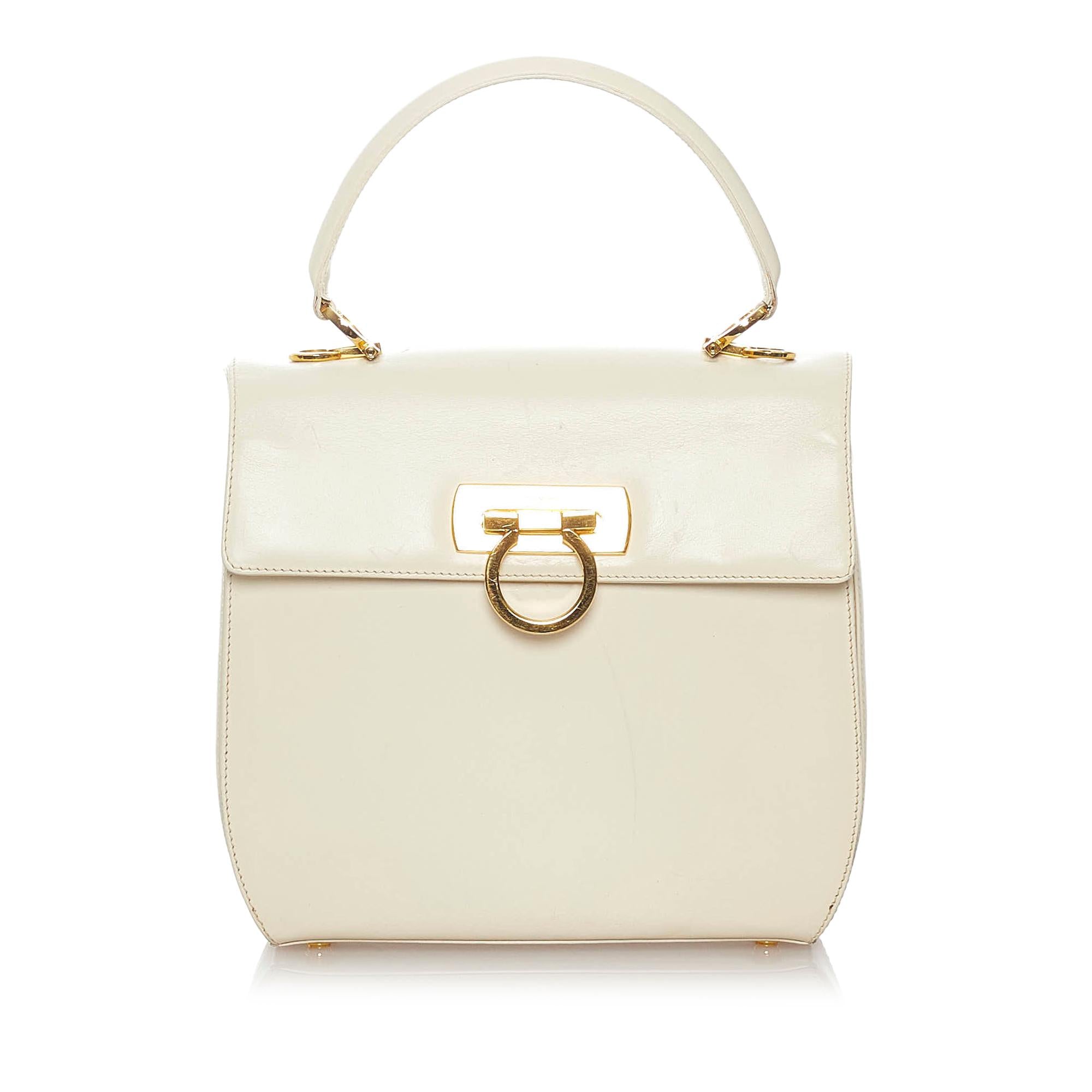 Salvatore Ferragamo Gancini Leather Satchel (SHG-27777)