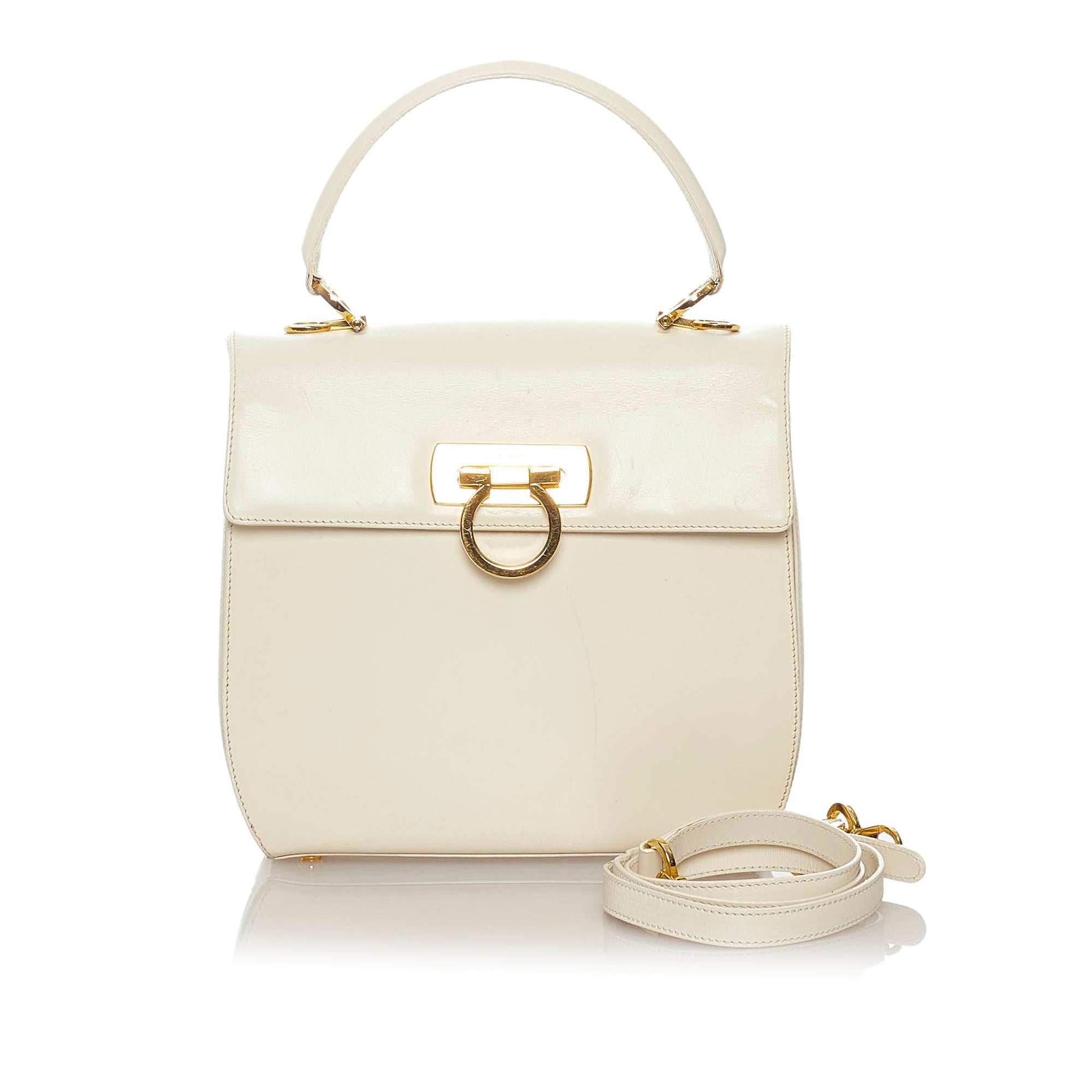 Salvatore Ferragamo Gancini Leather Satchel (SHG-27777)