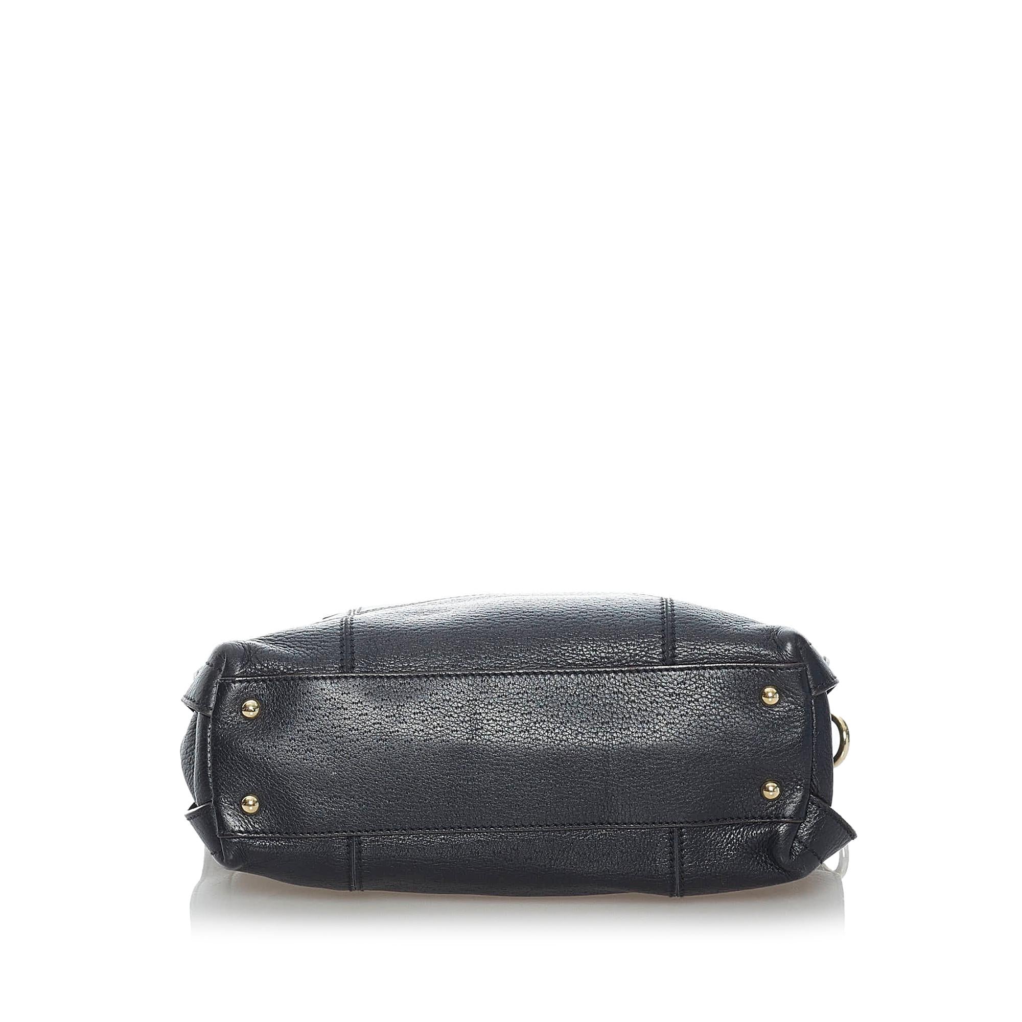 Salvatore Ferragamo Gancini Leather Satchel (SHG-30803)