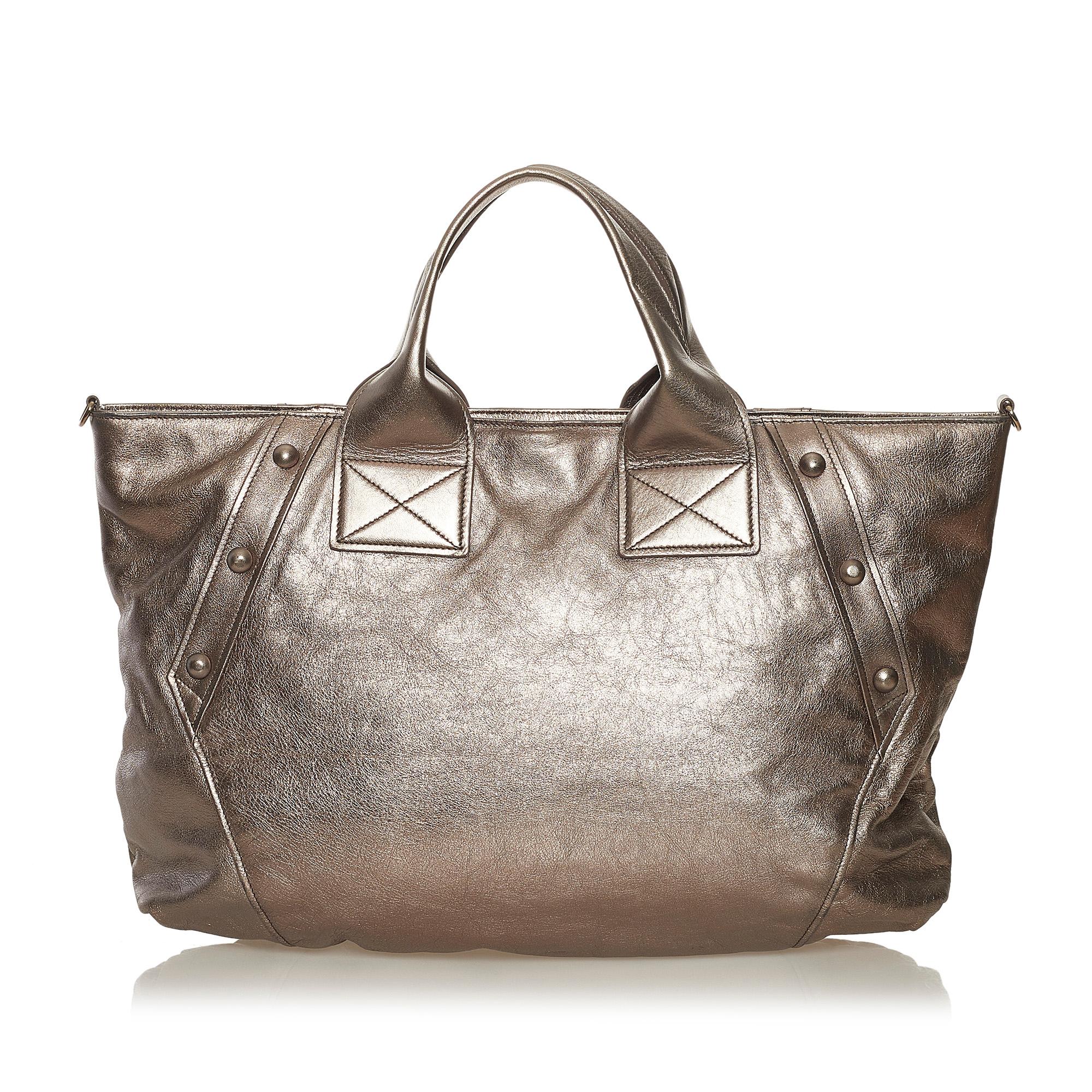 Salvatore Ferragamo Gancini Leather Satchel (SHG-34901)