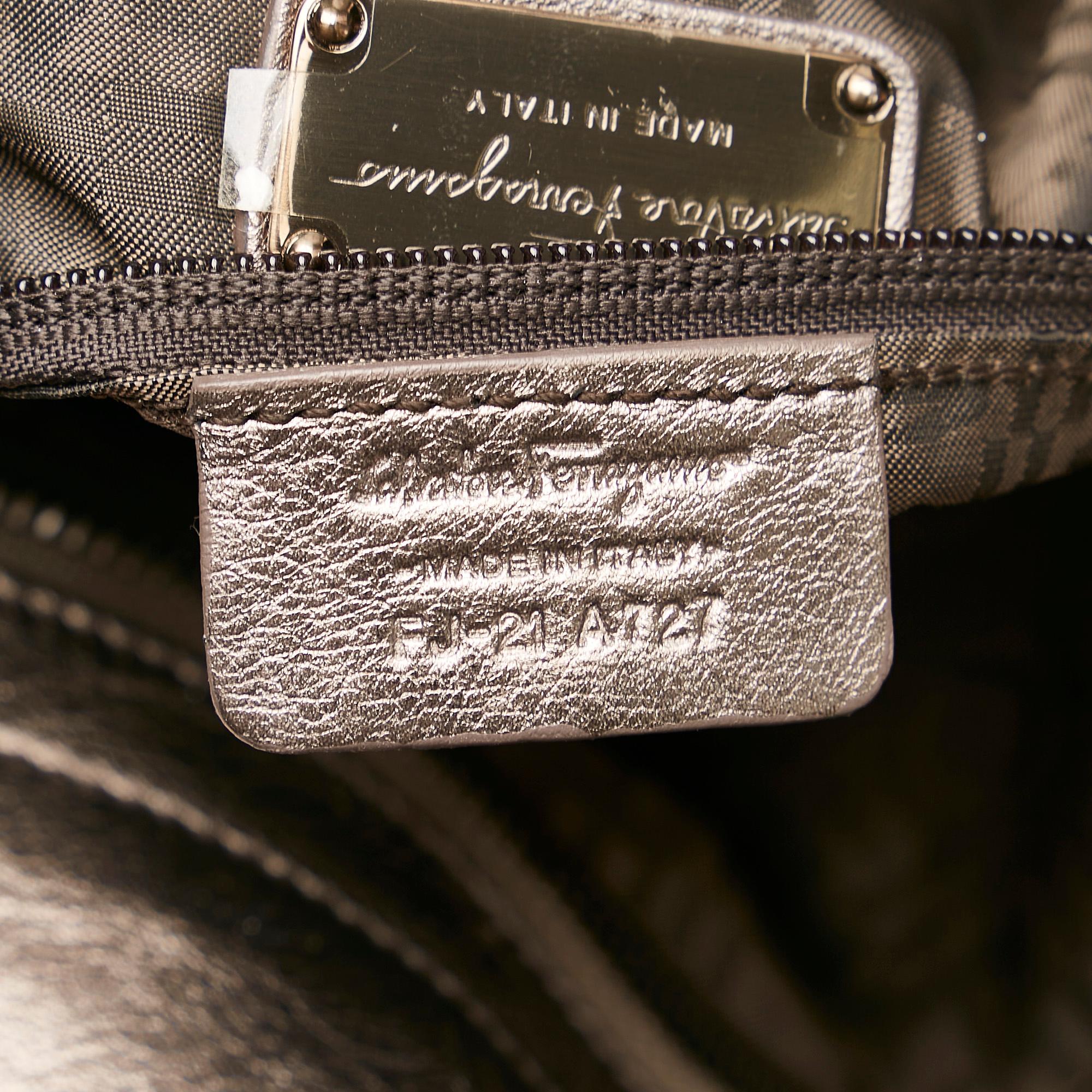 Salvatore Ferragamo Gancini Leather Satchel (SHG-34901)