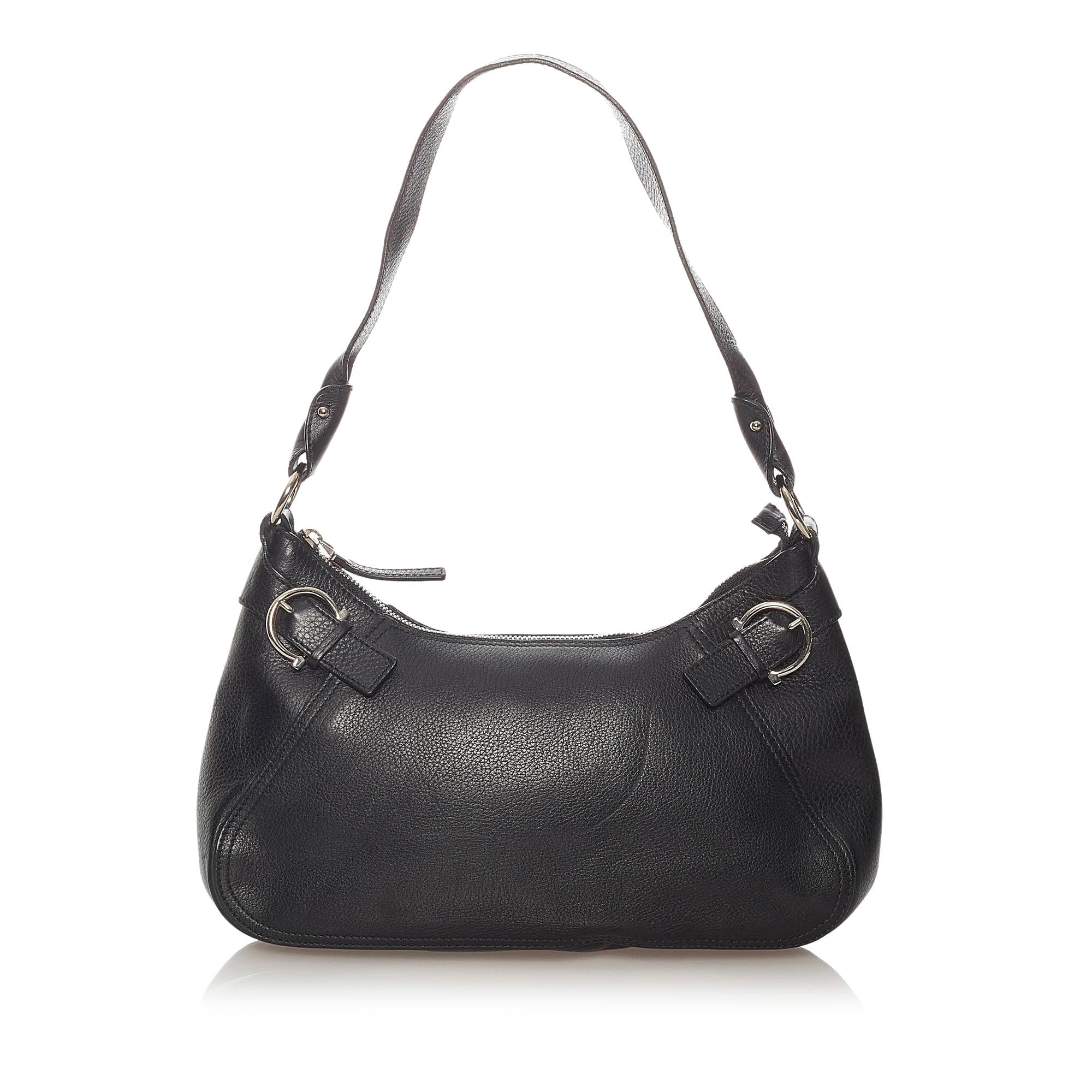 Salvatore Ferragamo Gancini Leather Shoulder Bag (SHG-27990)