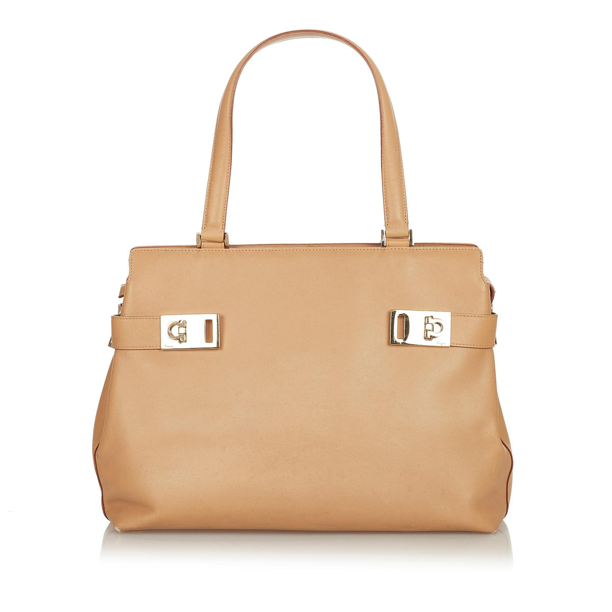 Salvatore Ferragamo Gancini Leather Tote Bag (SHG-26589) display picture 3