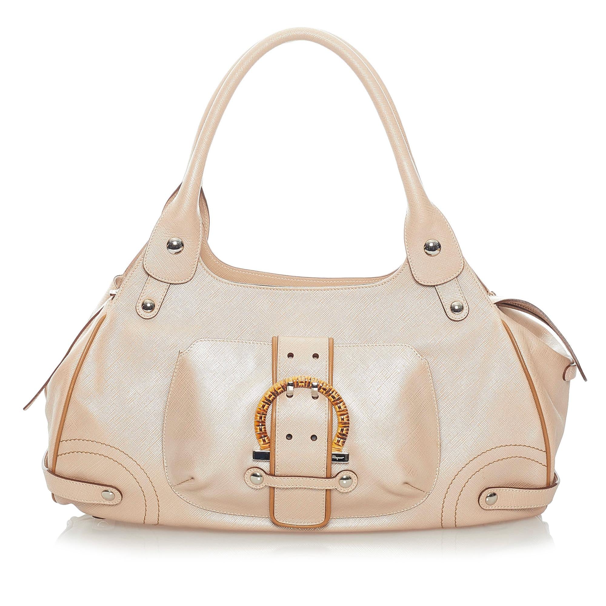 Salvatore Ferragamo Gancini Leather Tote Bag (SHG-32845)