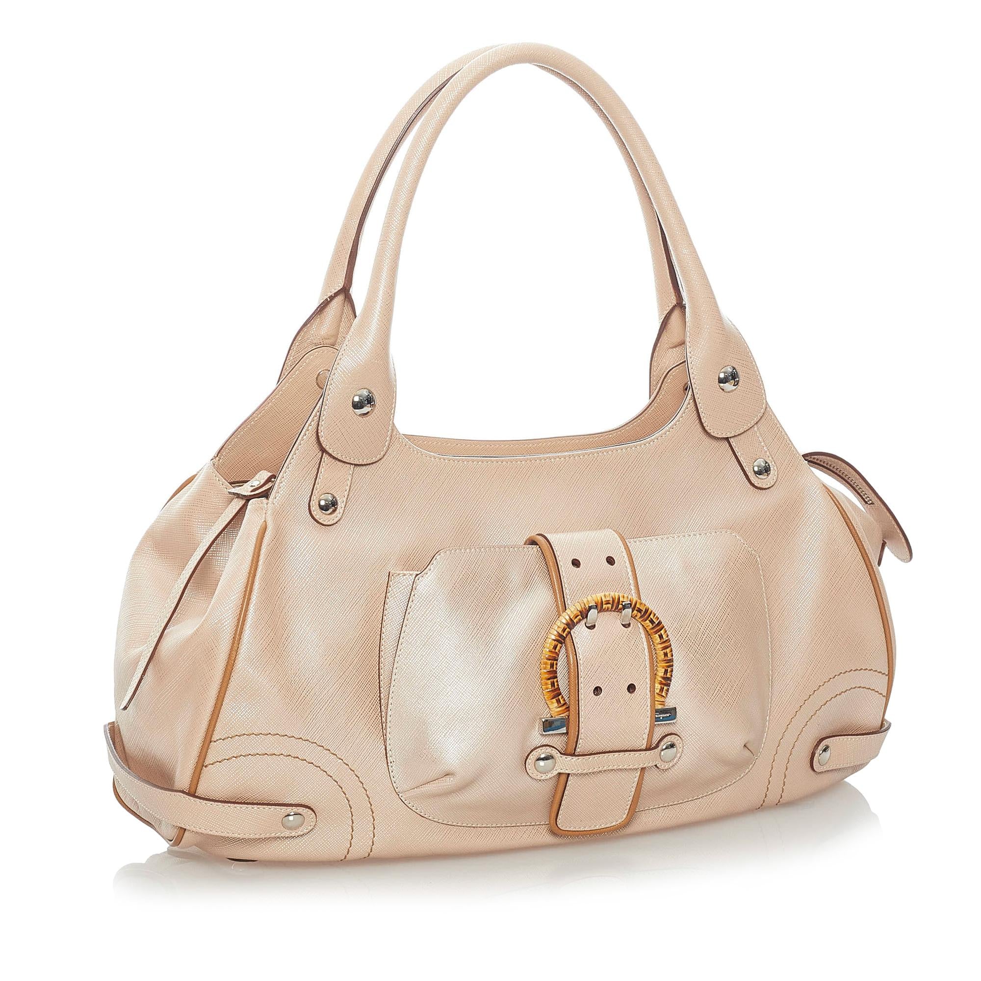 Salvatore Ferragamo Gancini Leather Tote Bag (SHG-32845)