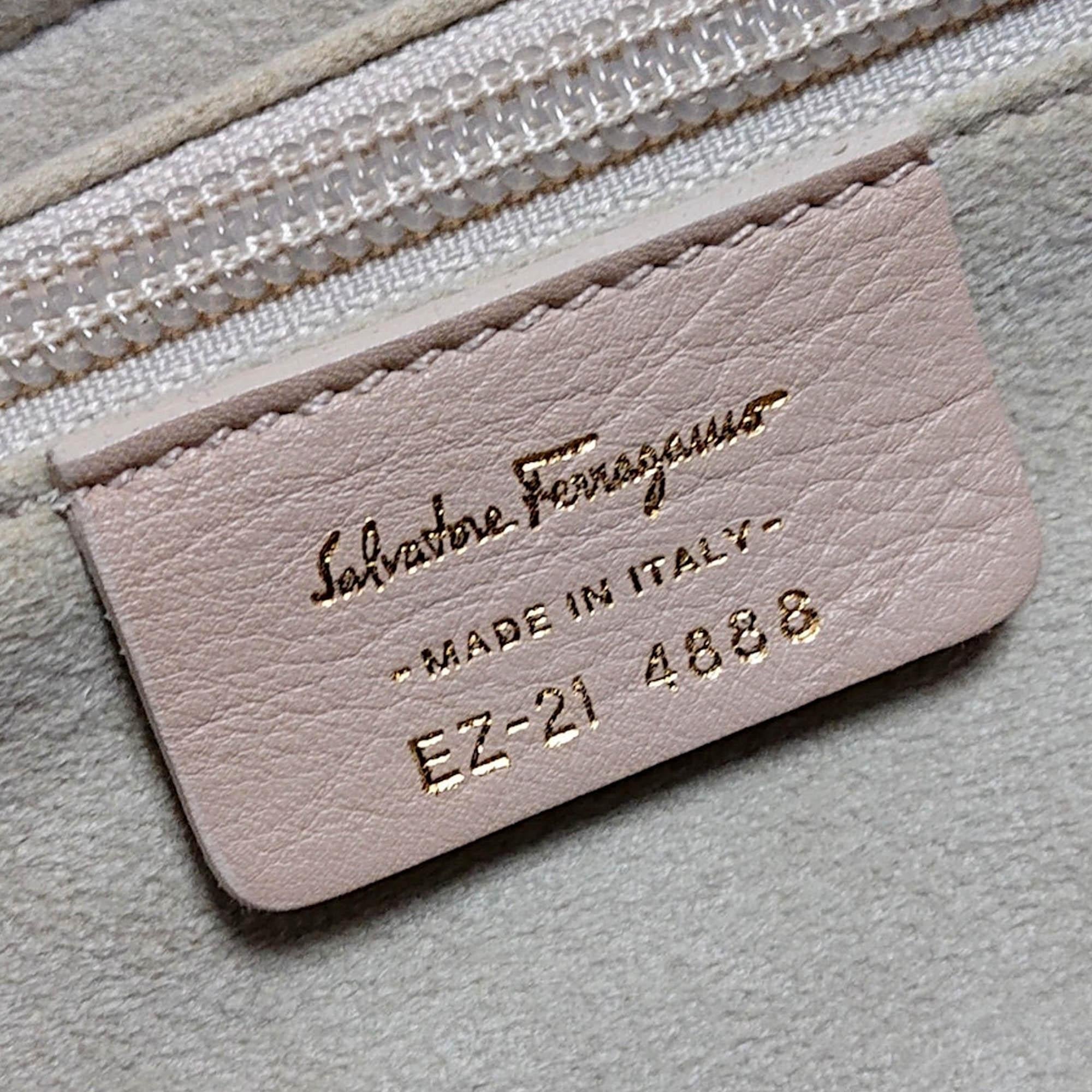 Salvatore Ferragamo Gancini Suede Leather Handbag (SHG-31275)