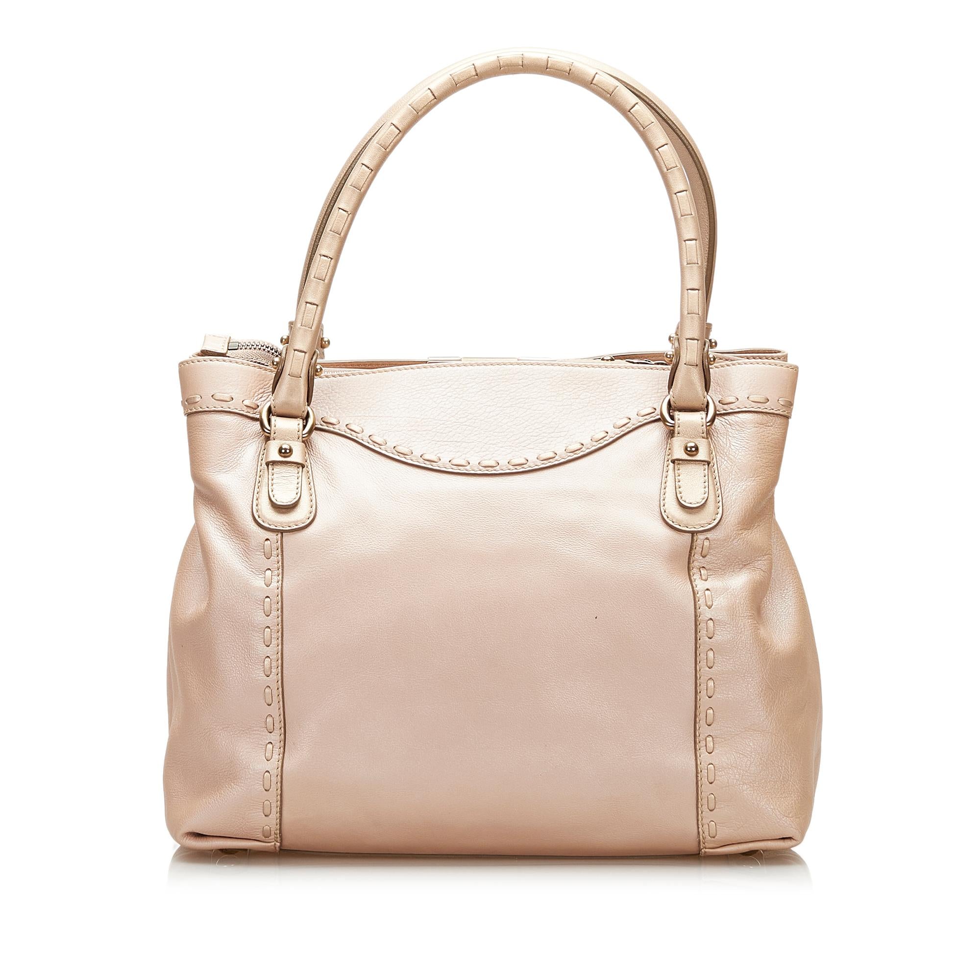 Salvatore Ferragamo Gancini Whipstitch Trimmed Tote Bag (SHG-35979)