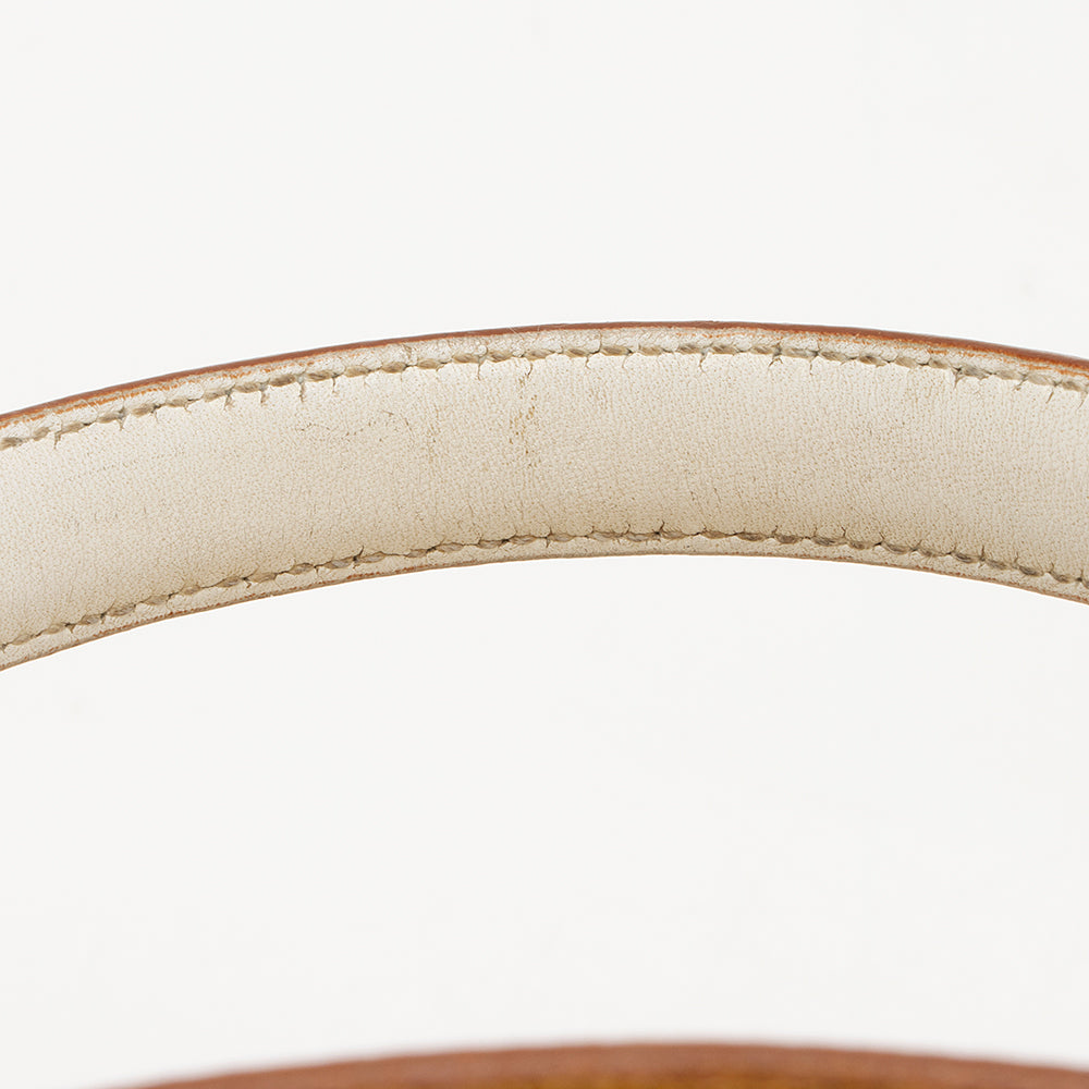 Salvatore Ferragamo Leather Cut Out Bucket Bag (SHF-19467)