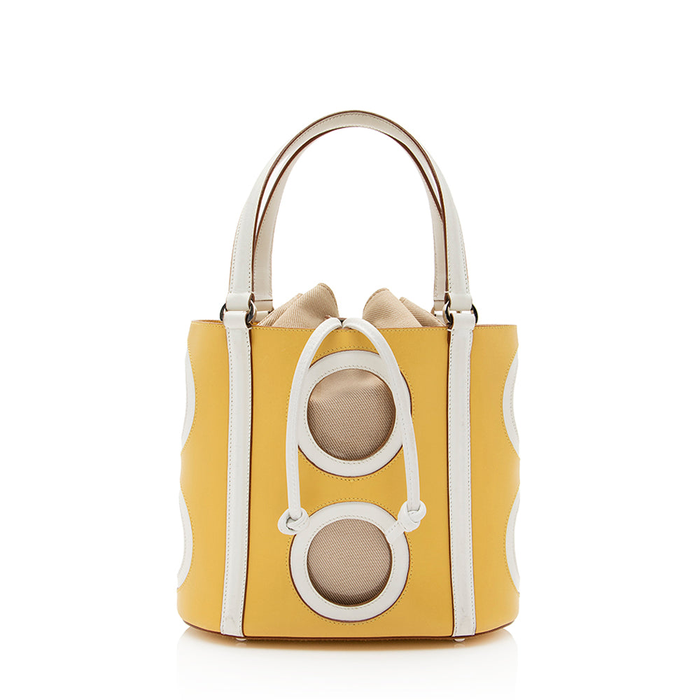 Salvatore Ferragamo Leather Cut Out Bucket Bag (SHF-19467)