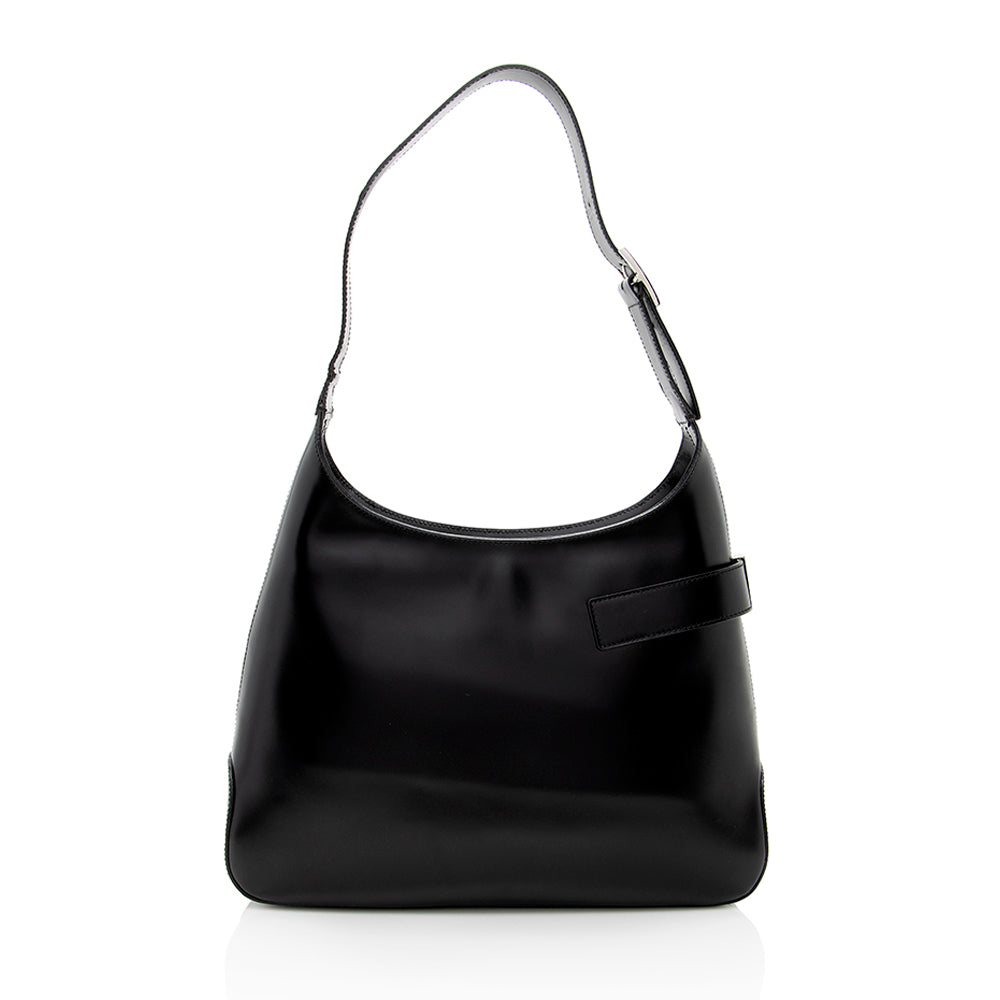 Salvatore Ferragamo Leather Gancini Medium Shoulder Bag (SHF-18271)