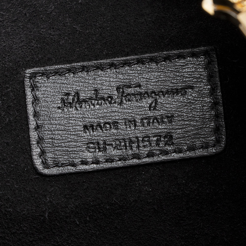 Salvatore Ferragamo Leather Gancini Studded Tote (SHF-19250)