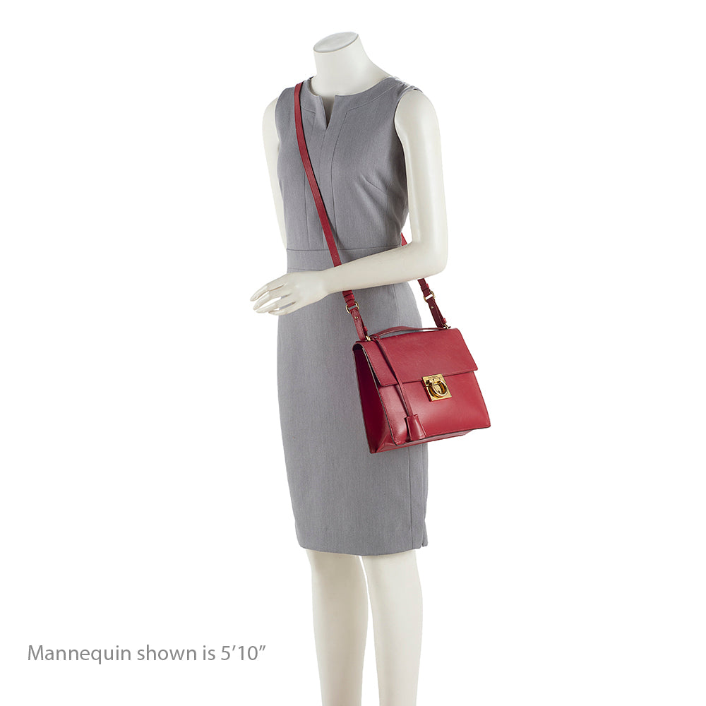 Salvatore Ferragamo Leather Gancini Top Handle Satchel - FINAL SALE (SHF-18390)