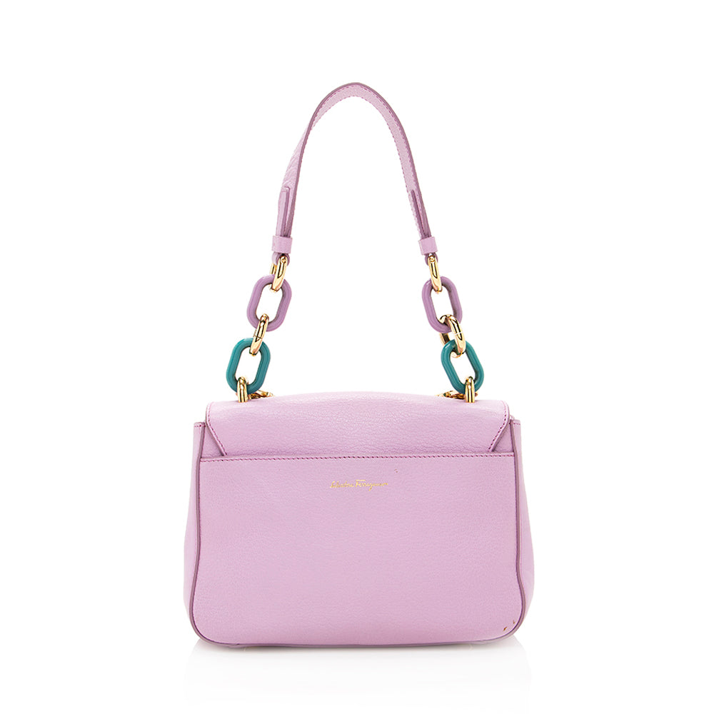 Salvatore Ferragamo Leather Lexi Small Shoulder Bag (SHF-19749)