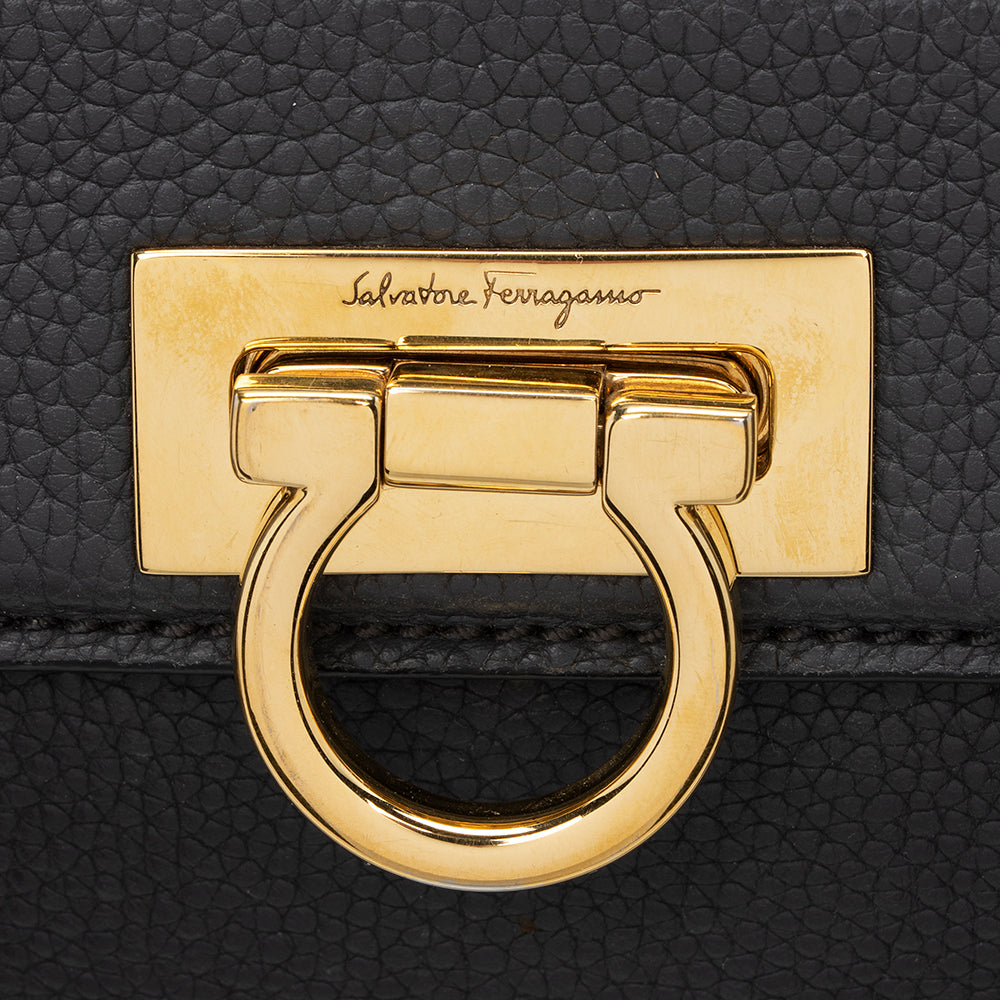 Salvatore Ferragamo Leather Lotty Medium Satchel - FINAL SALE (SHF-16507)