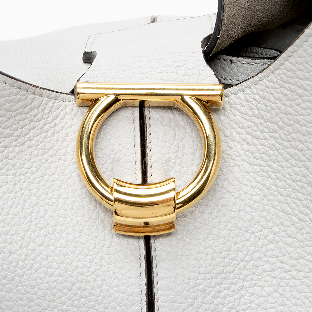 Salvatore Ferragamo Leather Margot Gancio Hobo (SHF-19652)