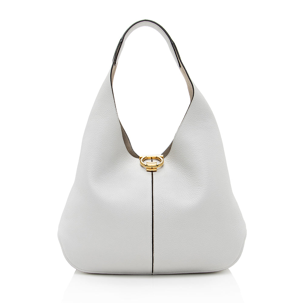 Salvatore Ferragamo Leather Margot Gancio Hobo (SHF-19652)