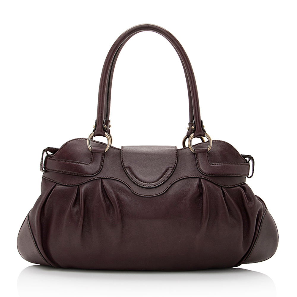 Salvatore Ferragamo Leather Marisa Satchel (SHF-22093)