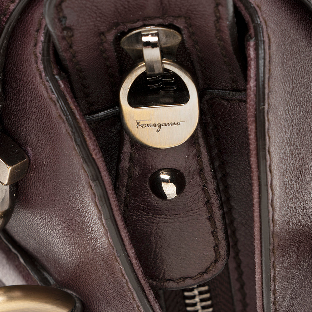 Salvatore Ferragamo Leather Marisa Satchel (SHF-22093)