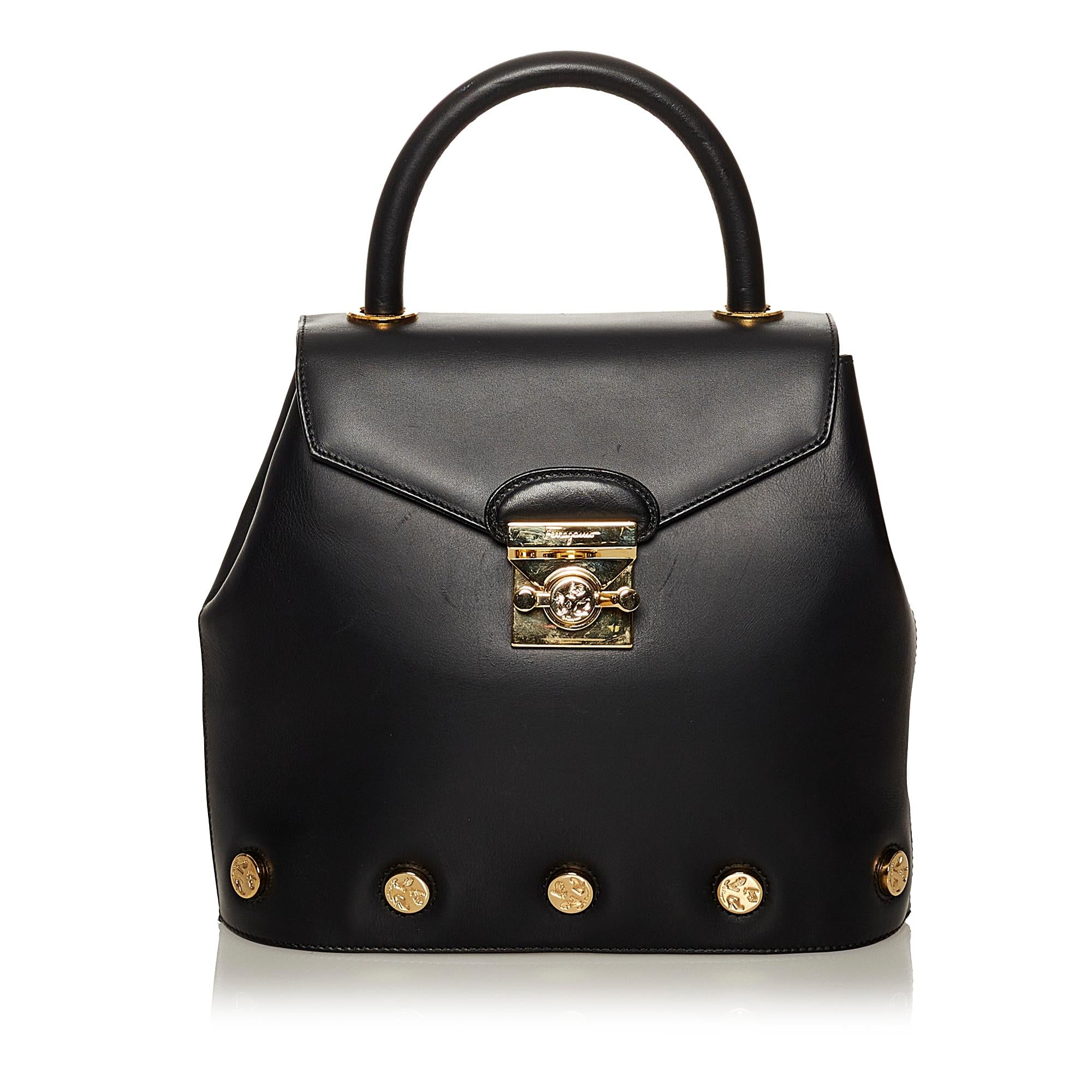 Salvatore Ferragamo Leather Satchel (SHG-28469)