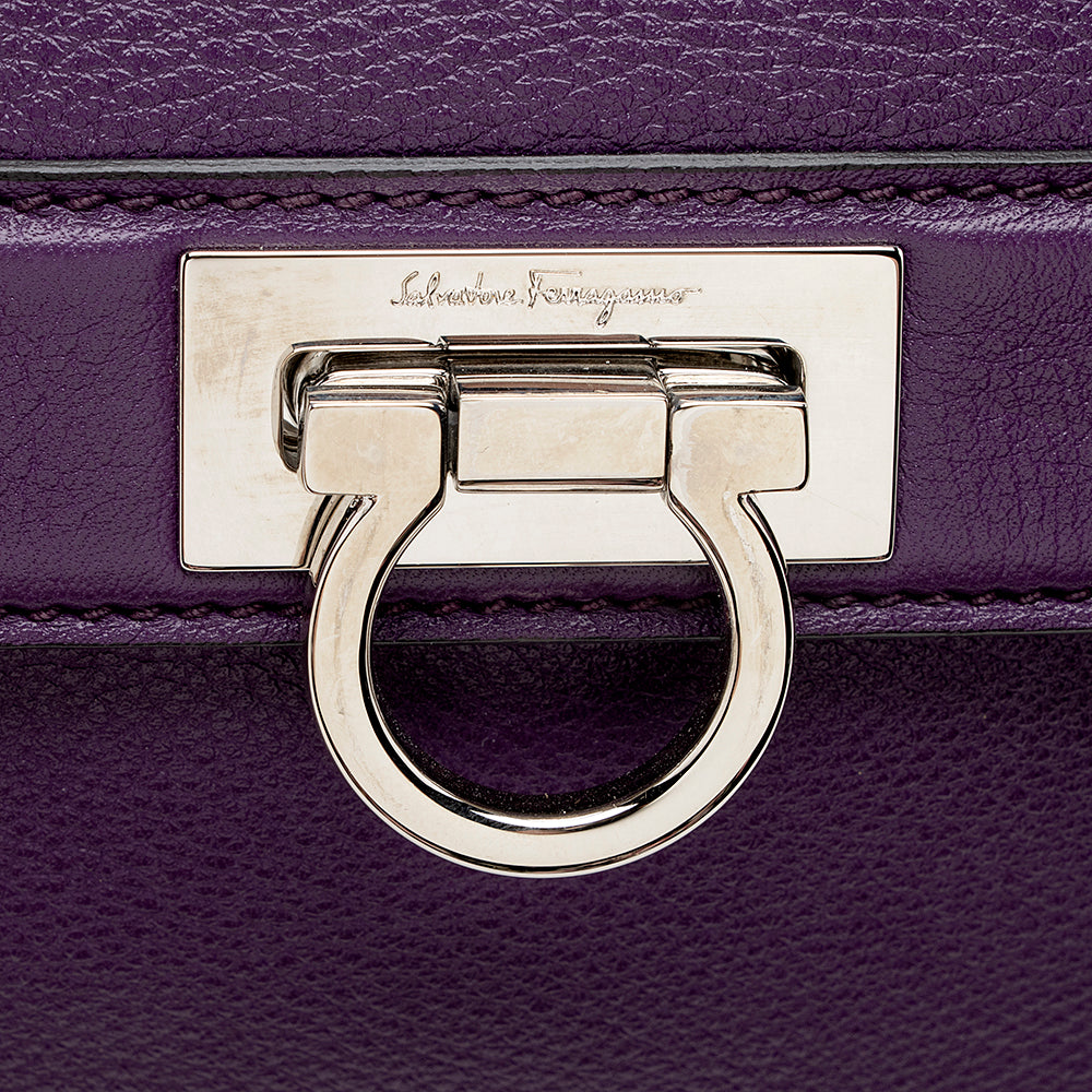 Salvatore Ferragamo Leather Sofia Small Satchel (SHF-14552)