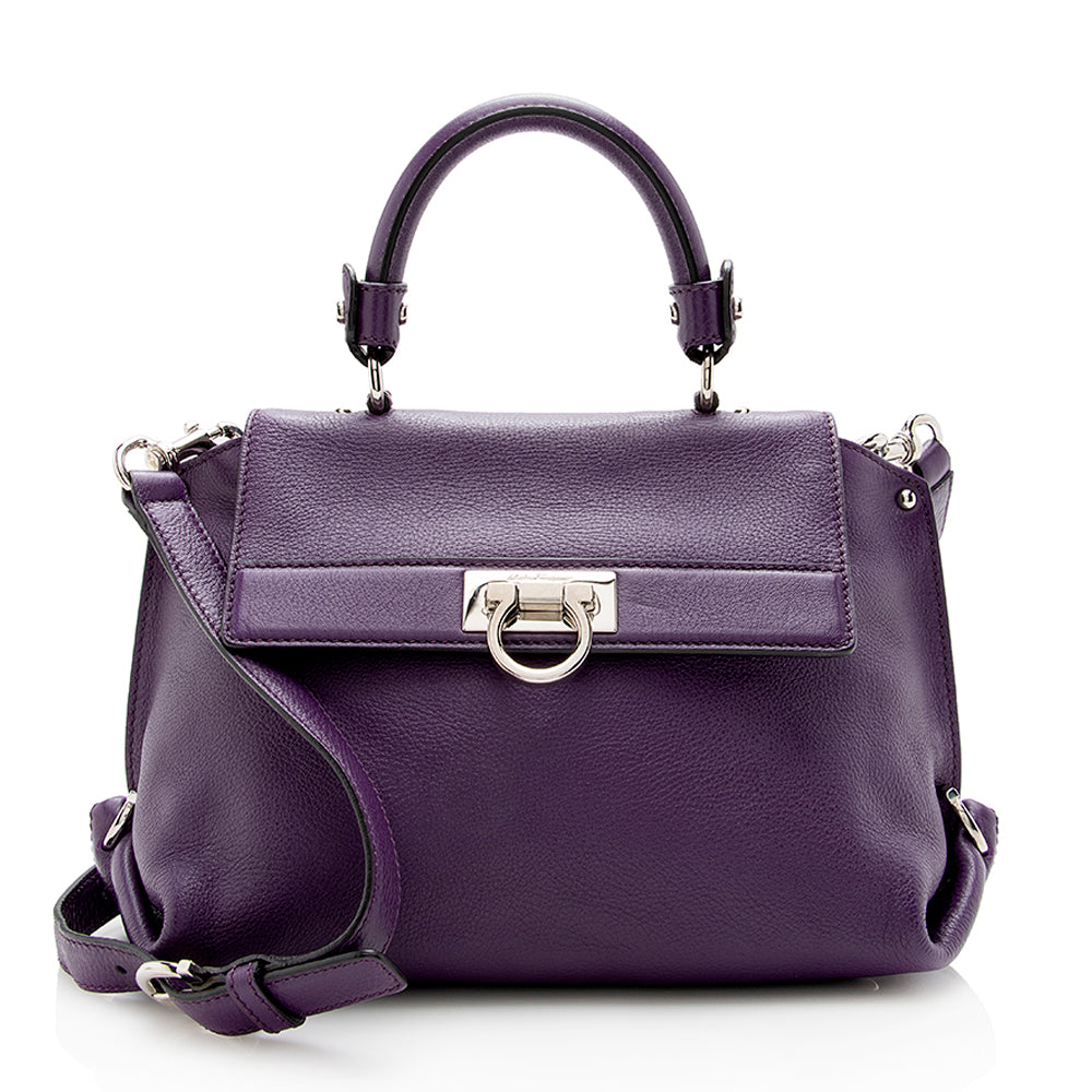 Salvatore Ferragamo Leather Sofia Small Satchel (SHF-14552)