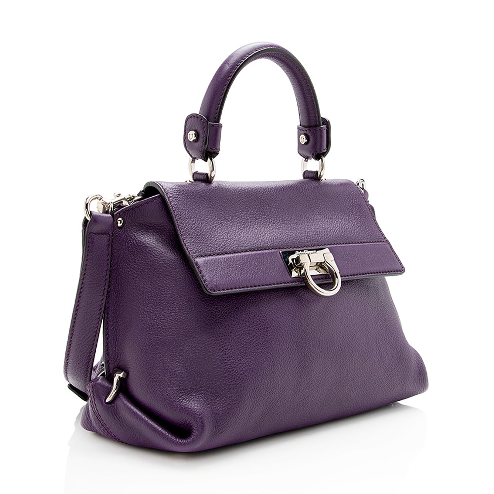 Salvatore Ferragamo Leather Sofia Small Satchel (SHF-14552)