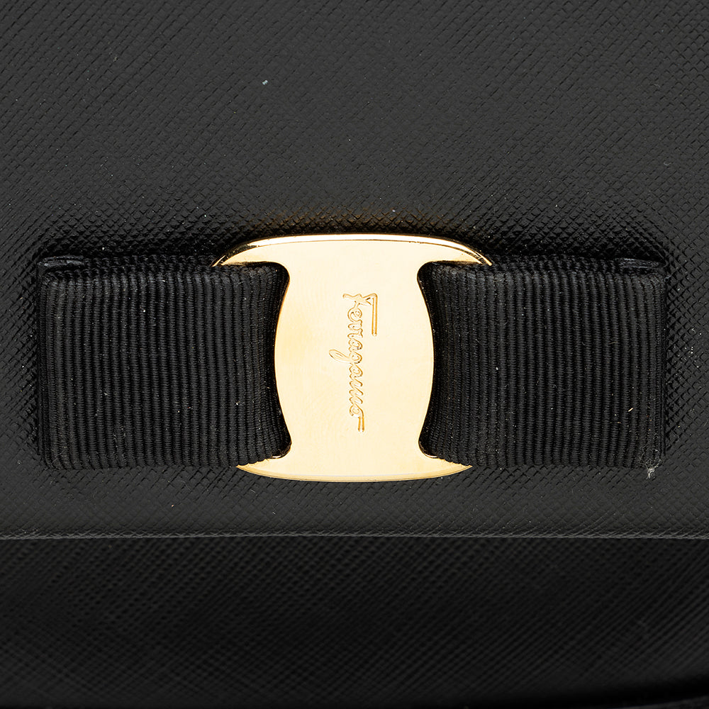 Salvatore Ferragamo Leather Vara Carrie Small Satchel - FINAL SALE (SHF-20158)