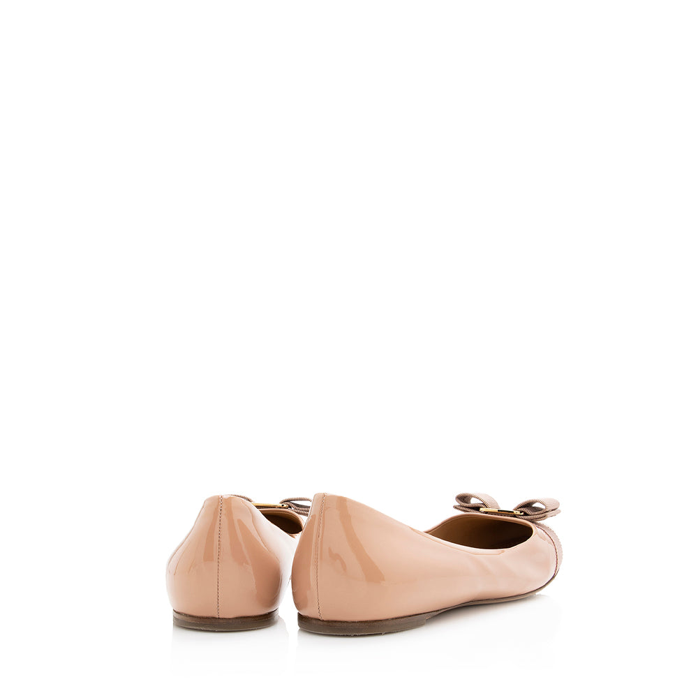 Salvatore Ferragamo Leather Varina Ballet Flats - Size 10 / 40 (SHF-18622)