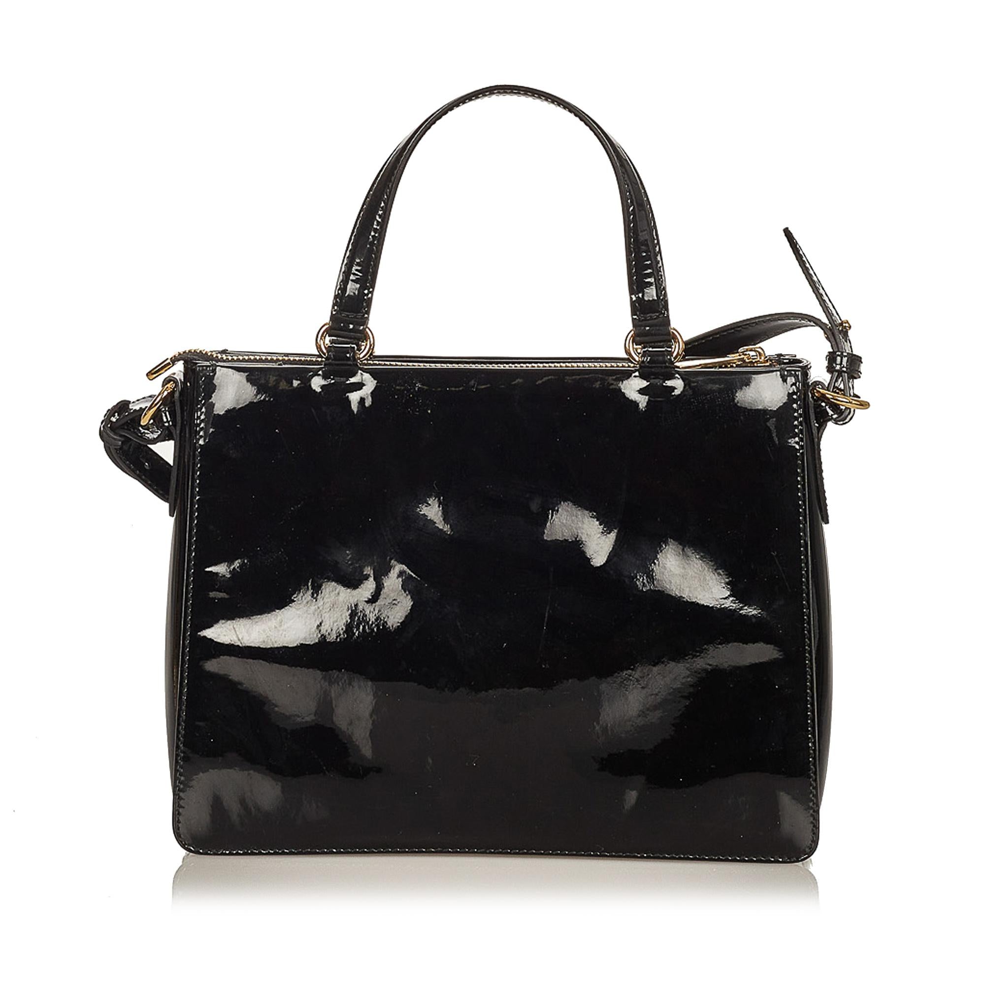 Salvatore Ferragamo Patent Leather Satchel (SHG-25261)