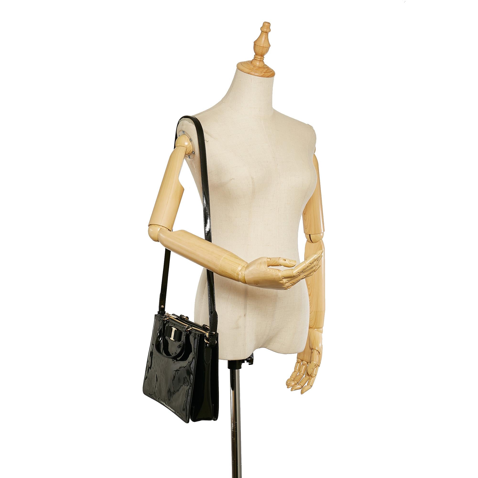 Salvatore Ferragamo Patent Leather Satchel (SHG-25261)