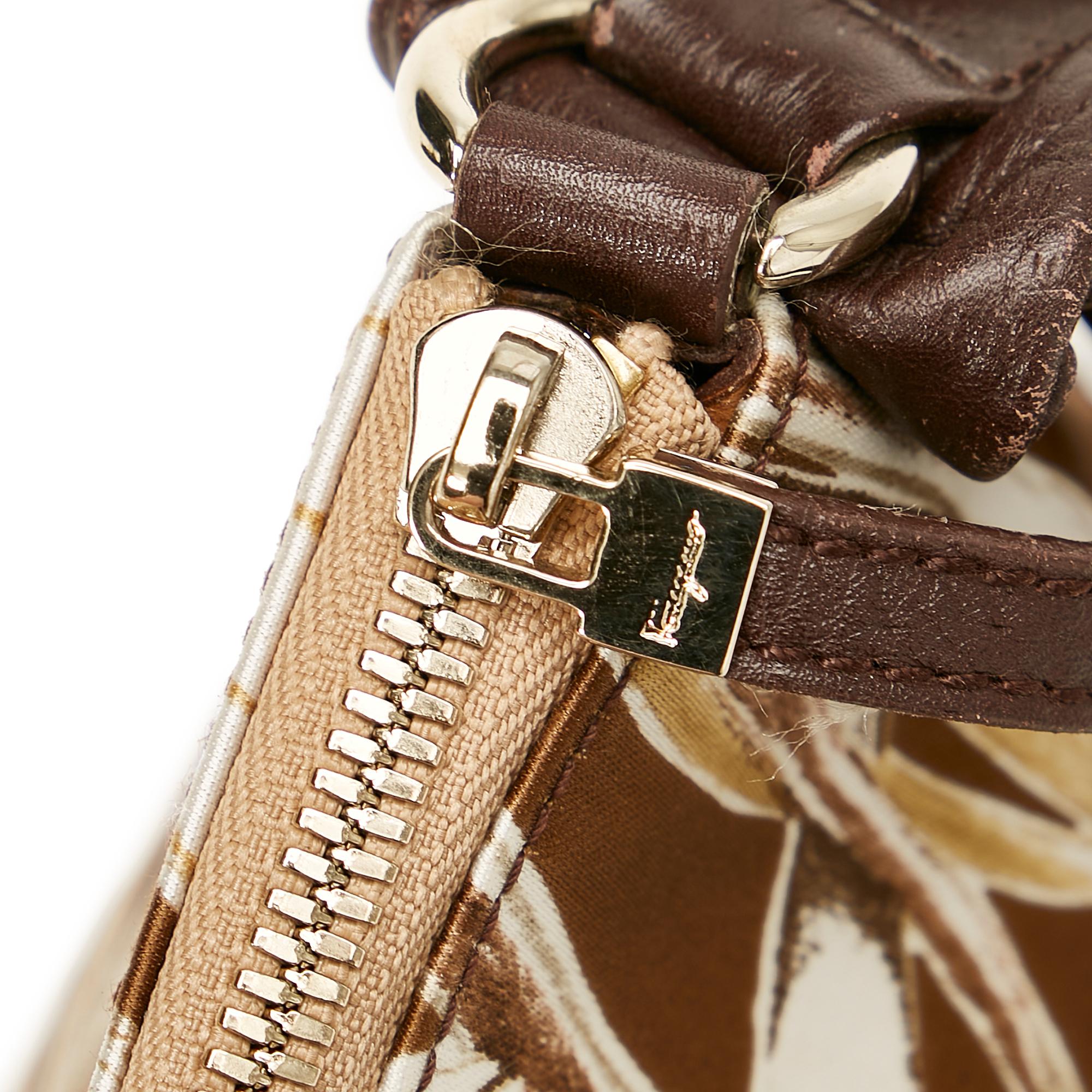 Salvatore Ferragamo Printed Canvas Shoulder Bag (SHG-24293)