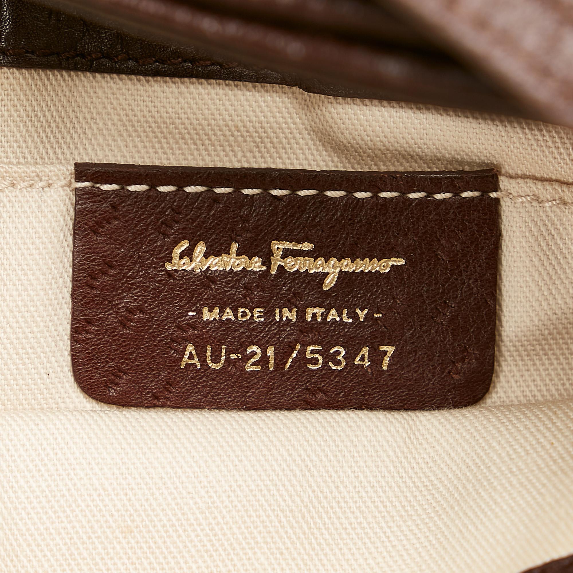 Salvatore Ferragamo Printed Canvas Shoulder Bag (SHG-24293)