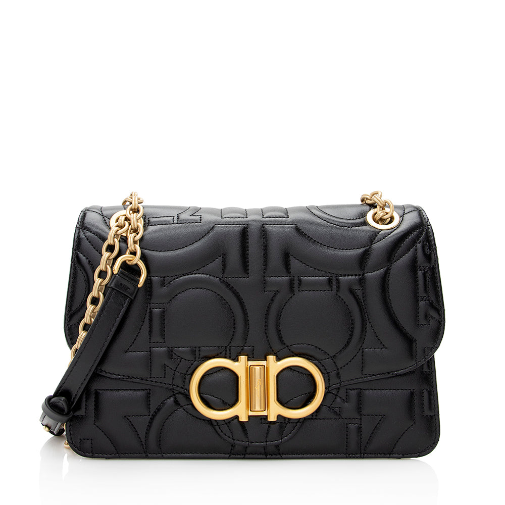 Salvatore Ferragamo Quilted Gancini Shoulder Bag (SHF-21195)