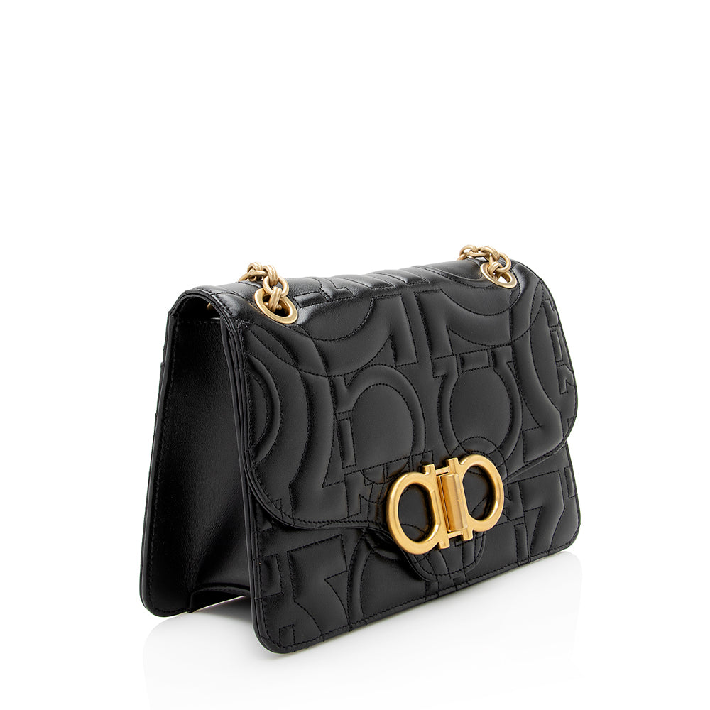 Salvatore Ferragamo Quilted Gancini Shoulder Bag (SHF-21195)
