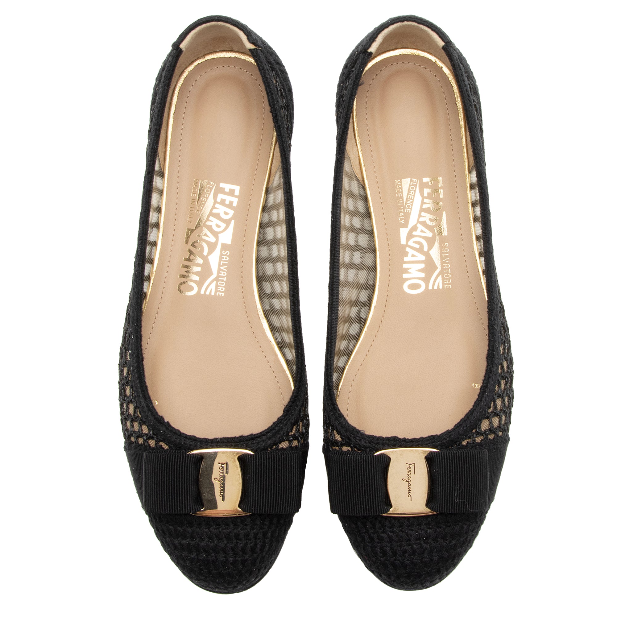 Salvatore Ferragamo Raffia Varina Ballet Flats - Size 6.5 / 36.5 (SHF-3xmPXO)
