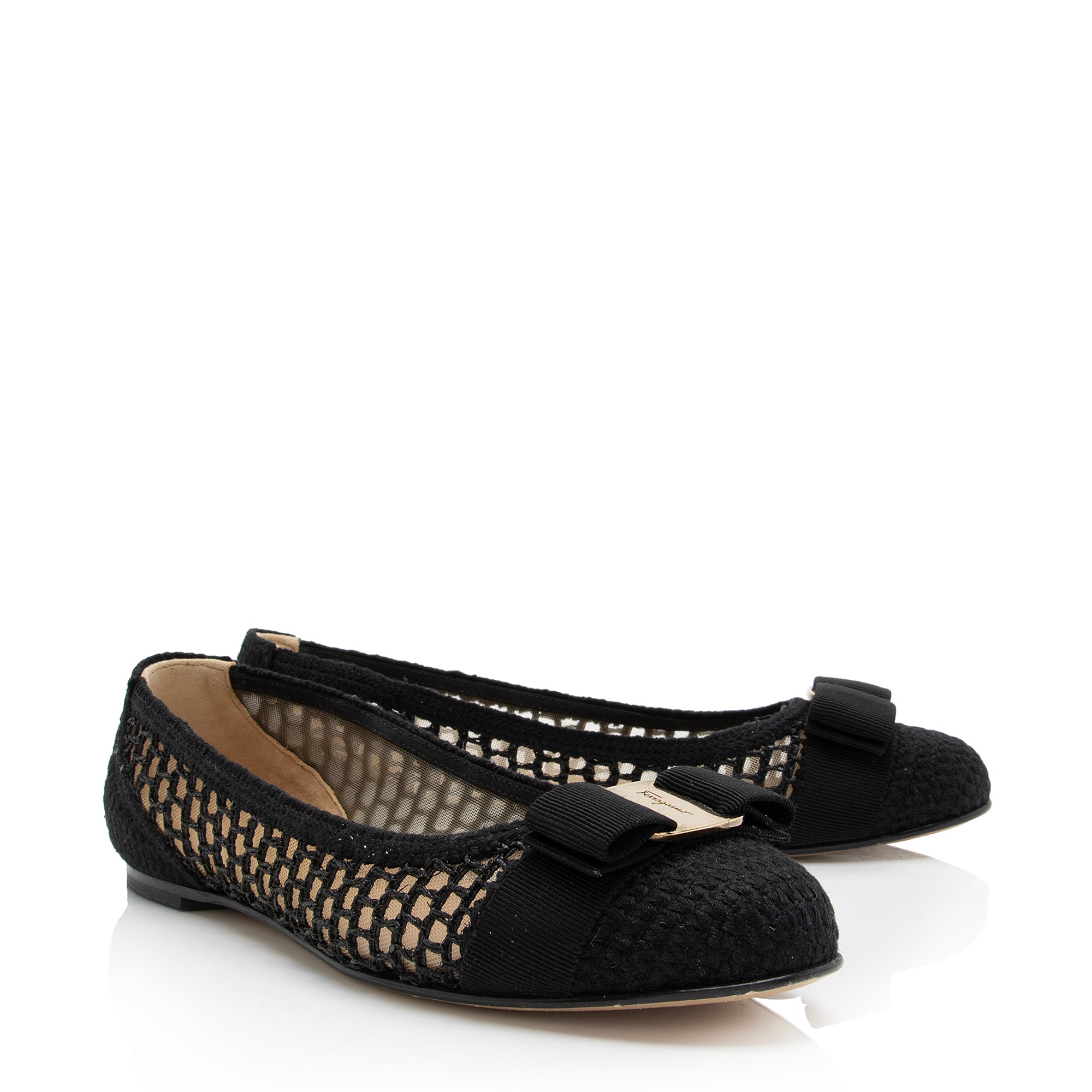 Salvatore Ferragamo Raffia Varina Ballet Flats - Size 6.5 / 36.5 (SHF-3xmPXO)