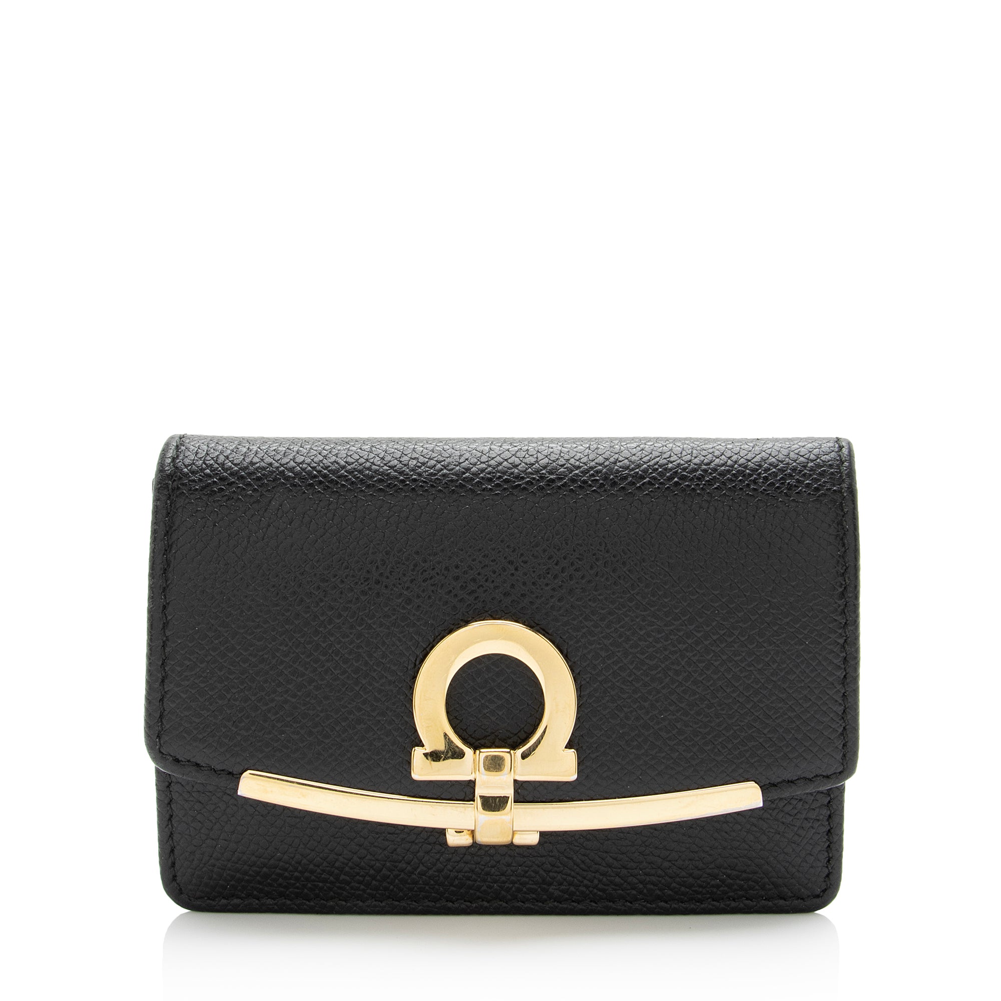 Salvatore Ferragamo Saffiano Gancini Card Case (SHF-23836)