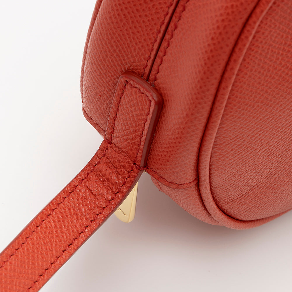 Salvatore Ferragamo Saffiano Leather Round Vara Crossbody Bag (SHF-16302)