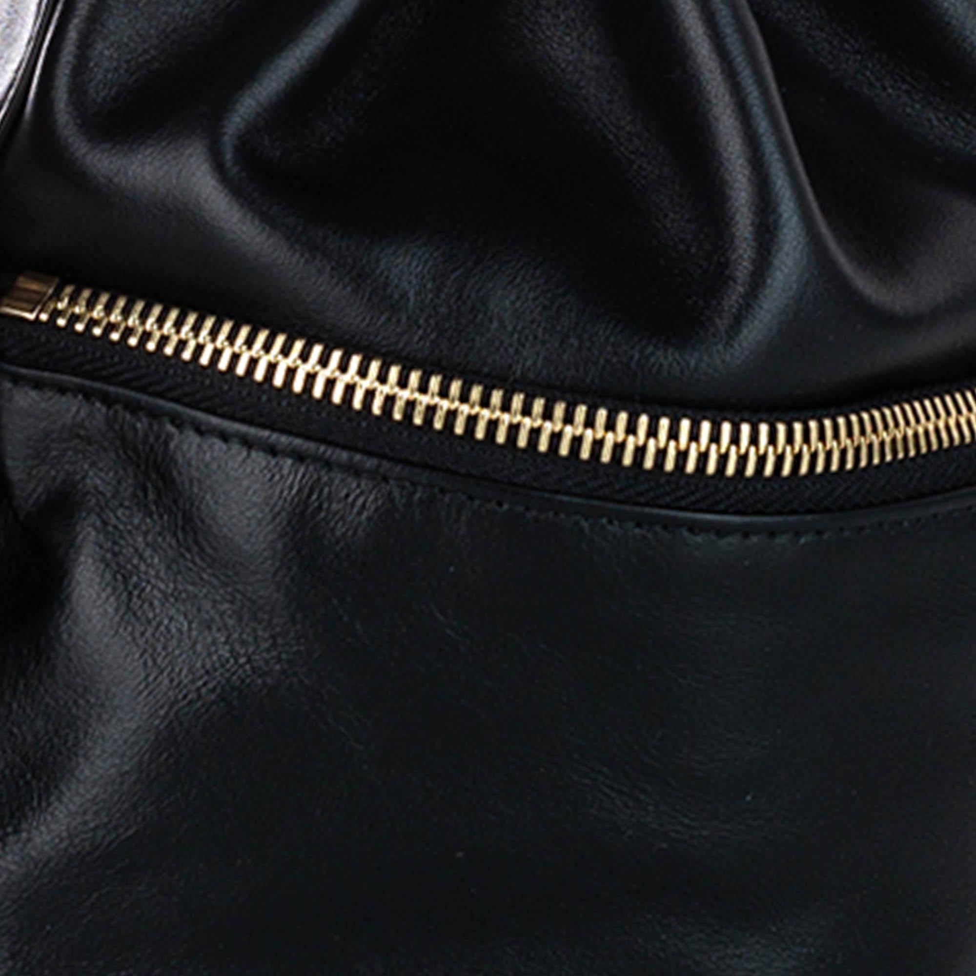 Salvatore Ferragamo Studded Leather Drawstring Backpack (SHG-20731)