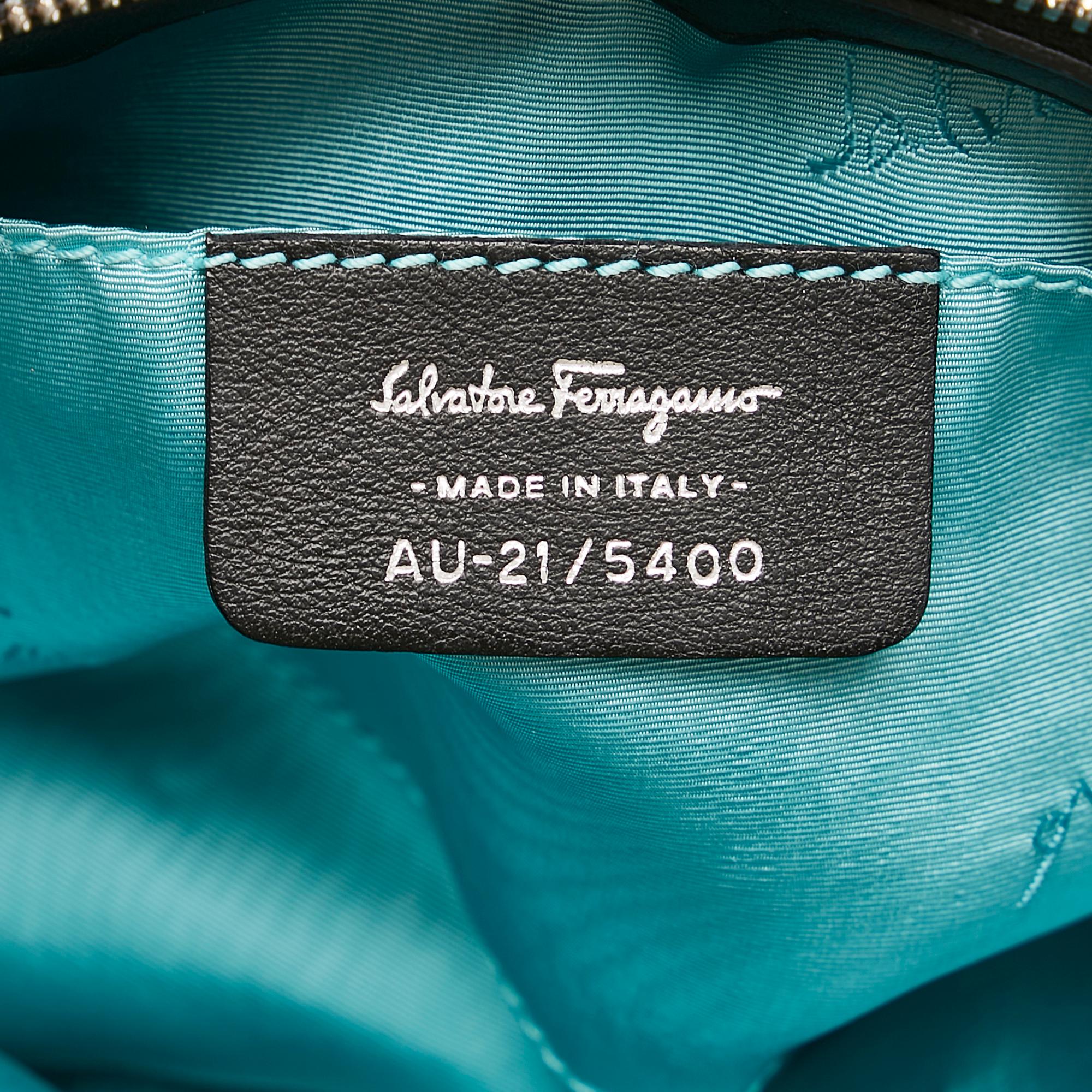 Salvatore Ferragamo Tiered Grosgrain Chain Shoulder Bag (SHG-28277)