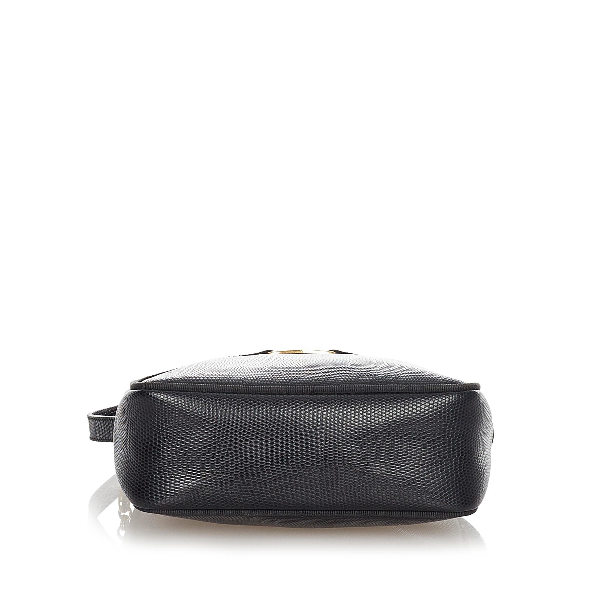 Salvatore Ferragamo Vara Embossed Leather Crossbody Bag (SHG-23496)