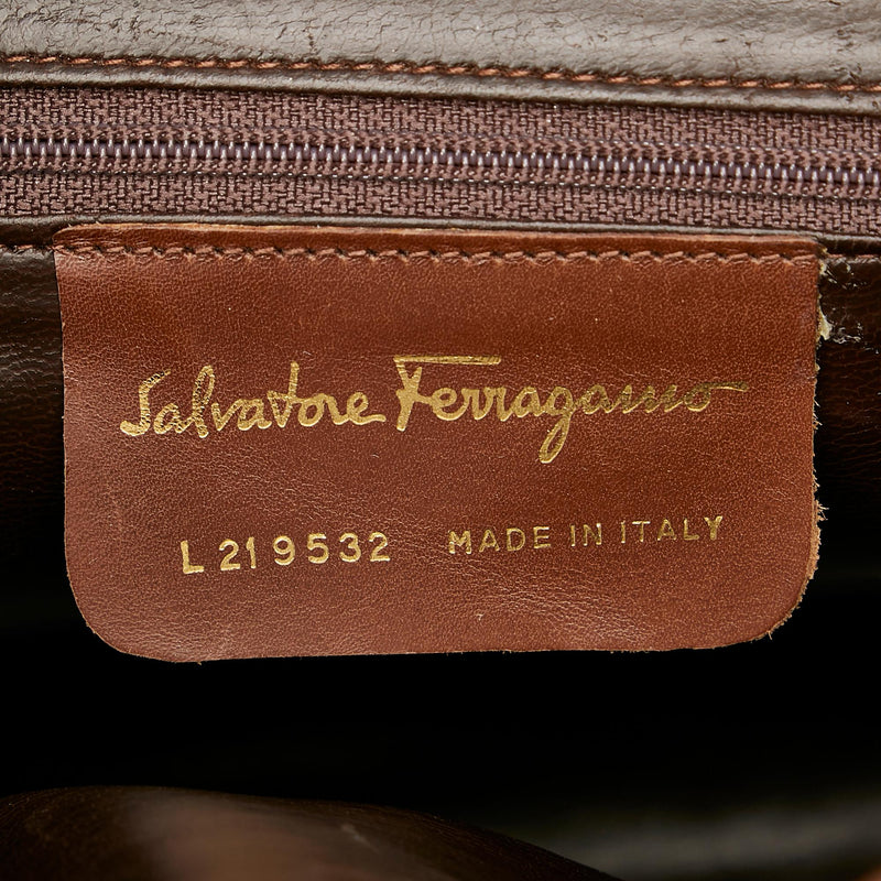 Salvatore Ferragamo Vara Embossed Leather Crossbody Bag (SHG-23593)