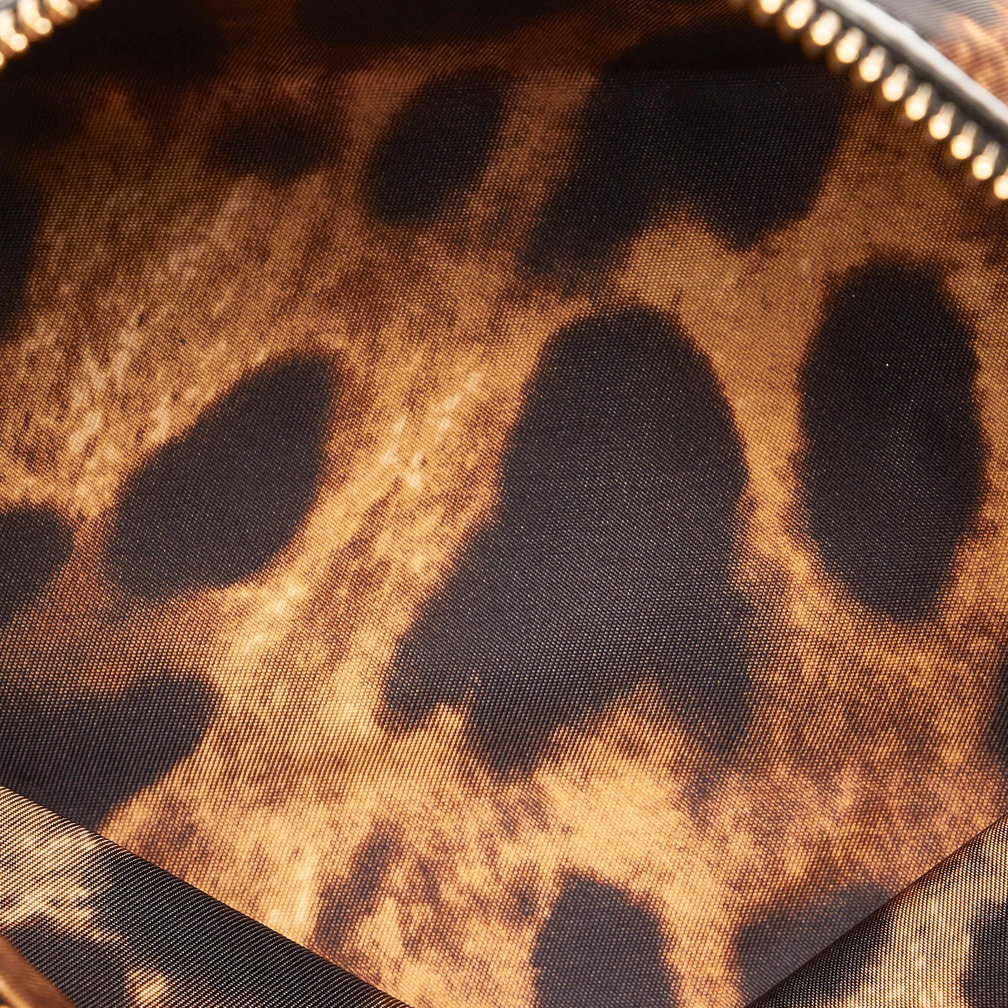 Salvatore Ferragamo Vara Leopard Print Nylon Handbag (SHG-27818)