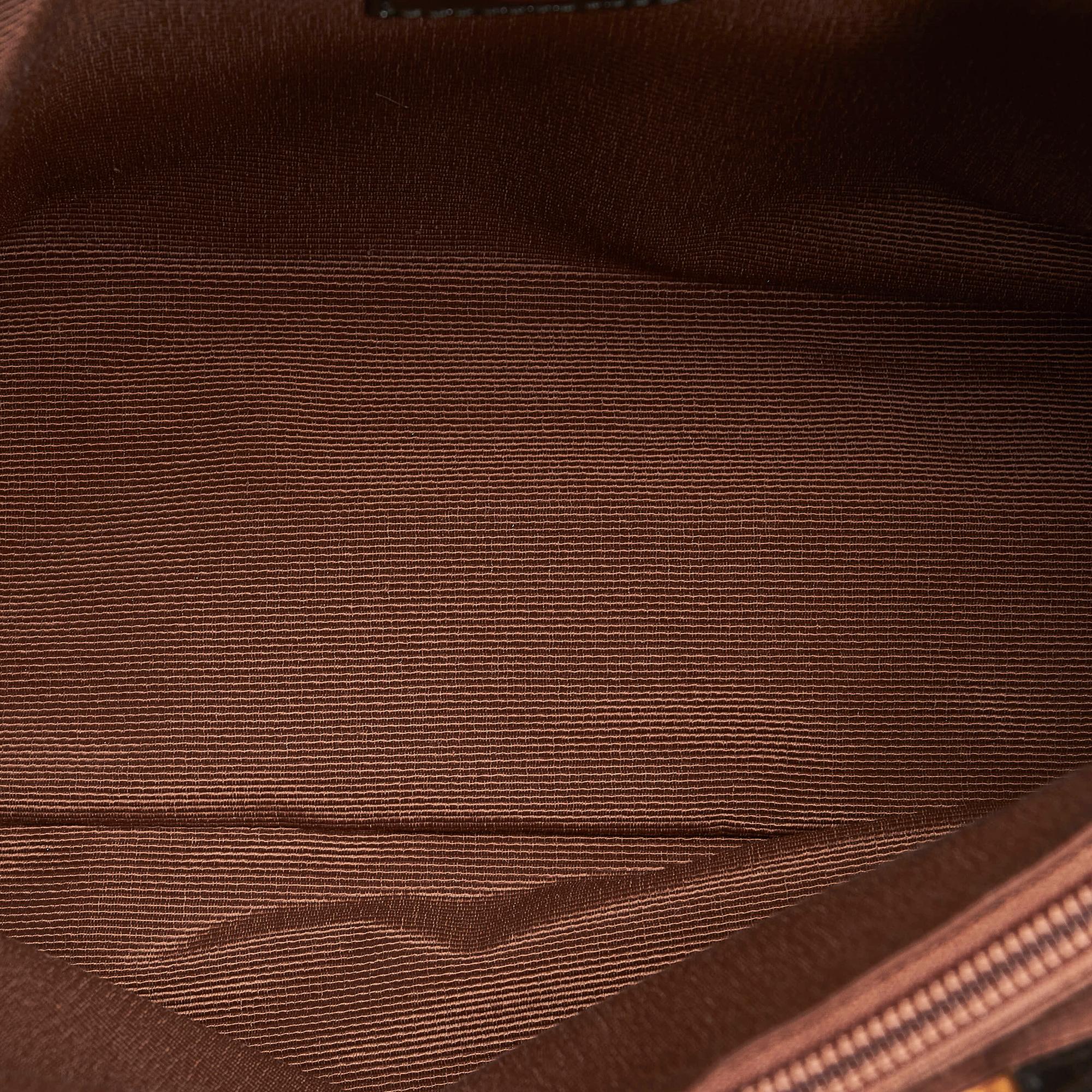 Salvatore Ferragamo Vara Leopard Print Nylon Handbag (SHG-27818)