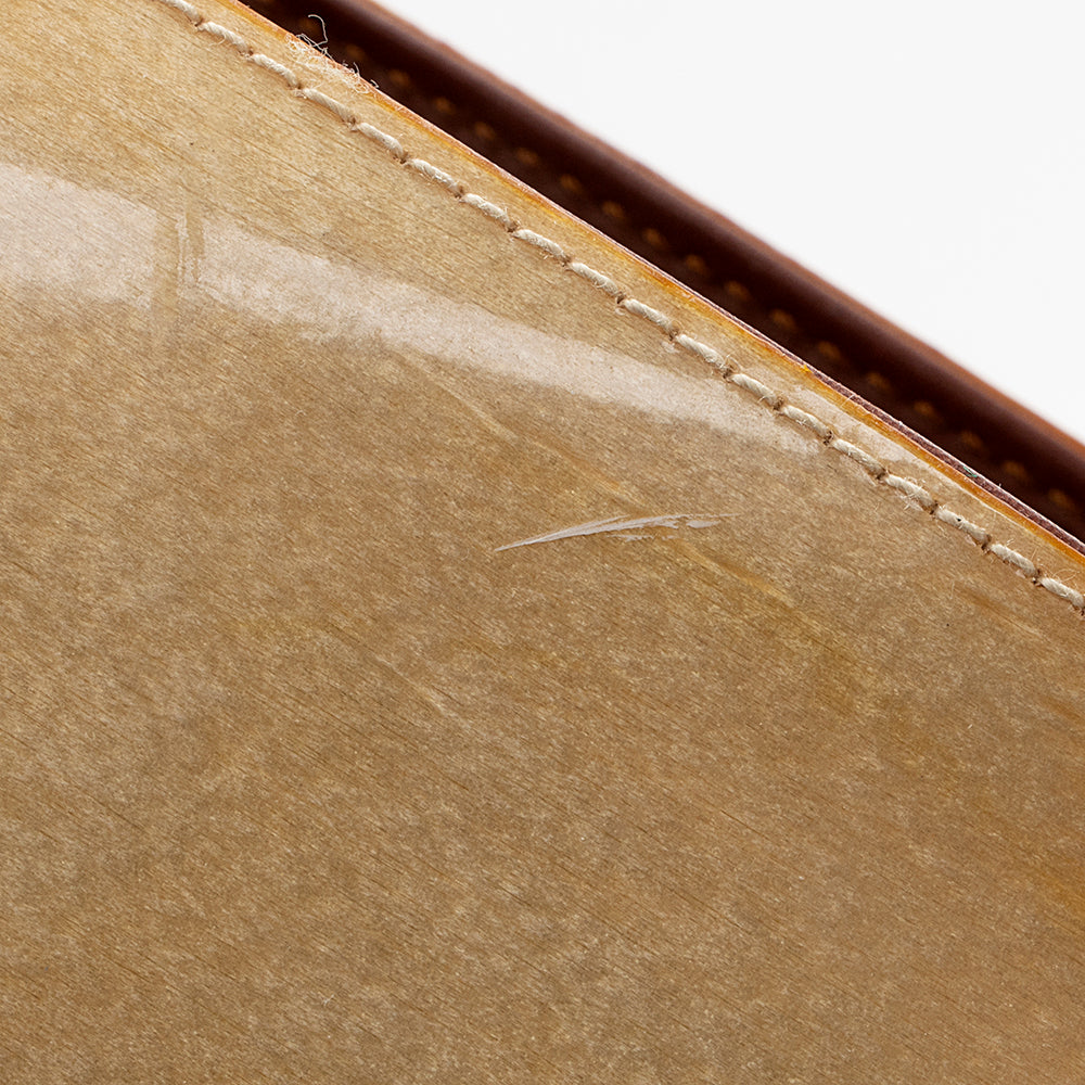 Salvatore Ferragmo Vintage Patent Leather Wood Logo Shoulder Bag (SHF-18156)