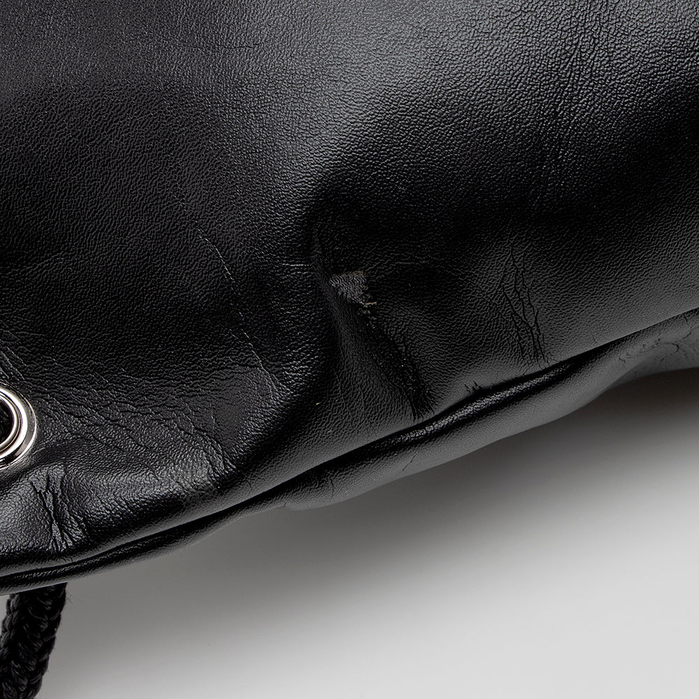 Stella McCartney Eco Alter Nappa Perforated Logo Drawstring Backpack (SHF-16210)