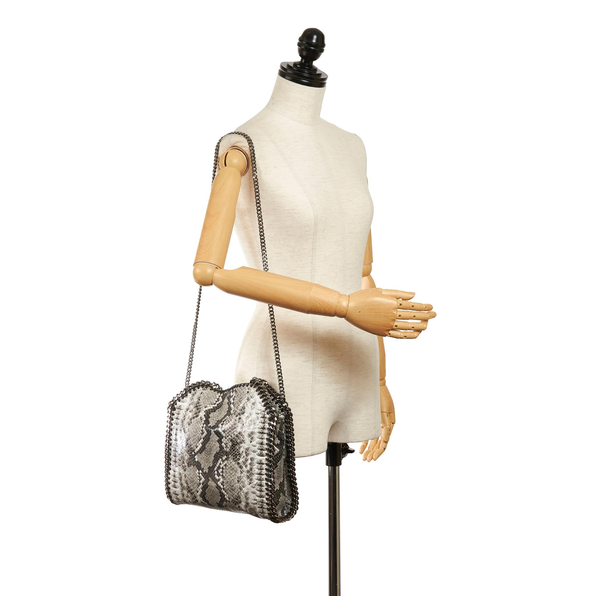 Stella McCartney Mini Falabella Faux Snake Skin Fold-Over Tote Bag (SHG-30650)